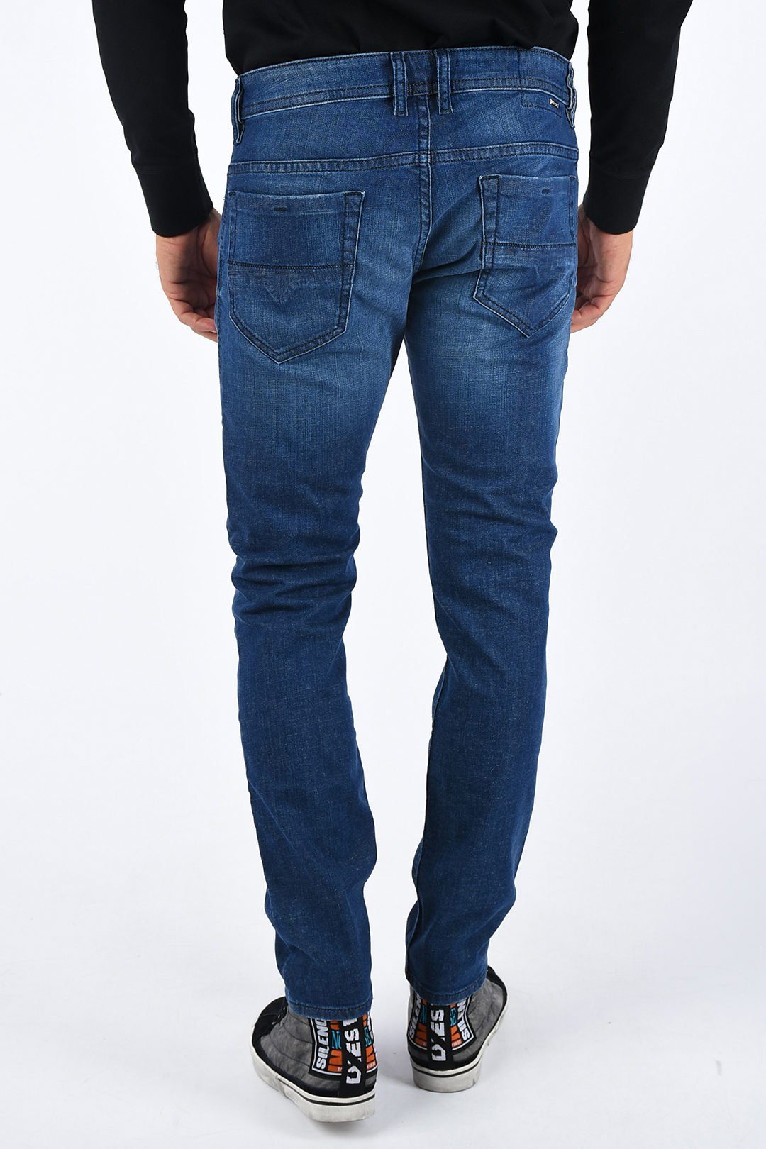 5-Pocket-Style, Blau, Röhrenjeans, Thommer Stretch, Diesel L32 Herren Länge: 084MW Slim-fit-Jeans Used-Look,