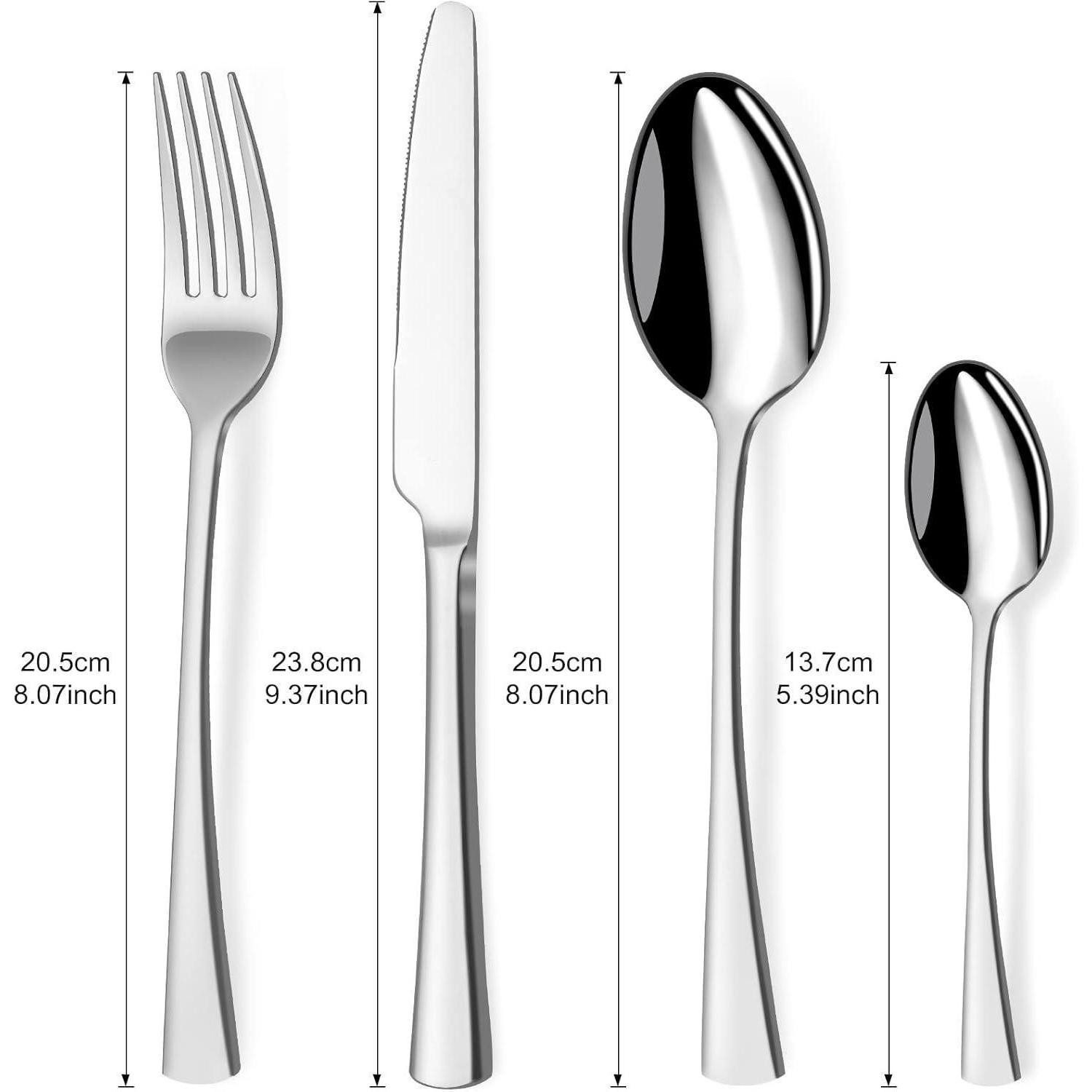 LuxusKollektion Besteck-Set Besteckset Edelstahl 24 teilig 6 Personen 24 Teilig-silber 24 teilig