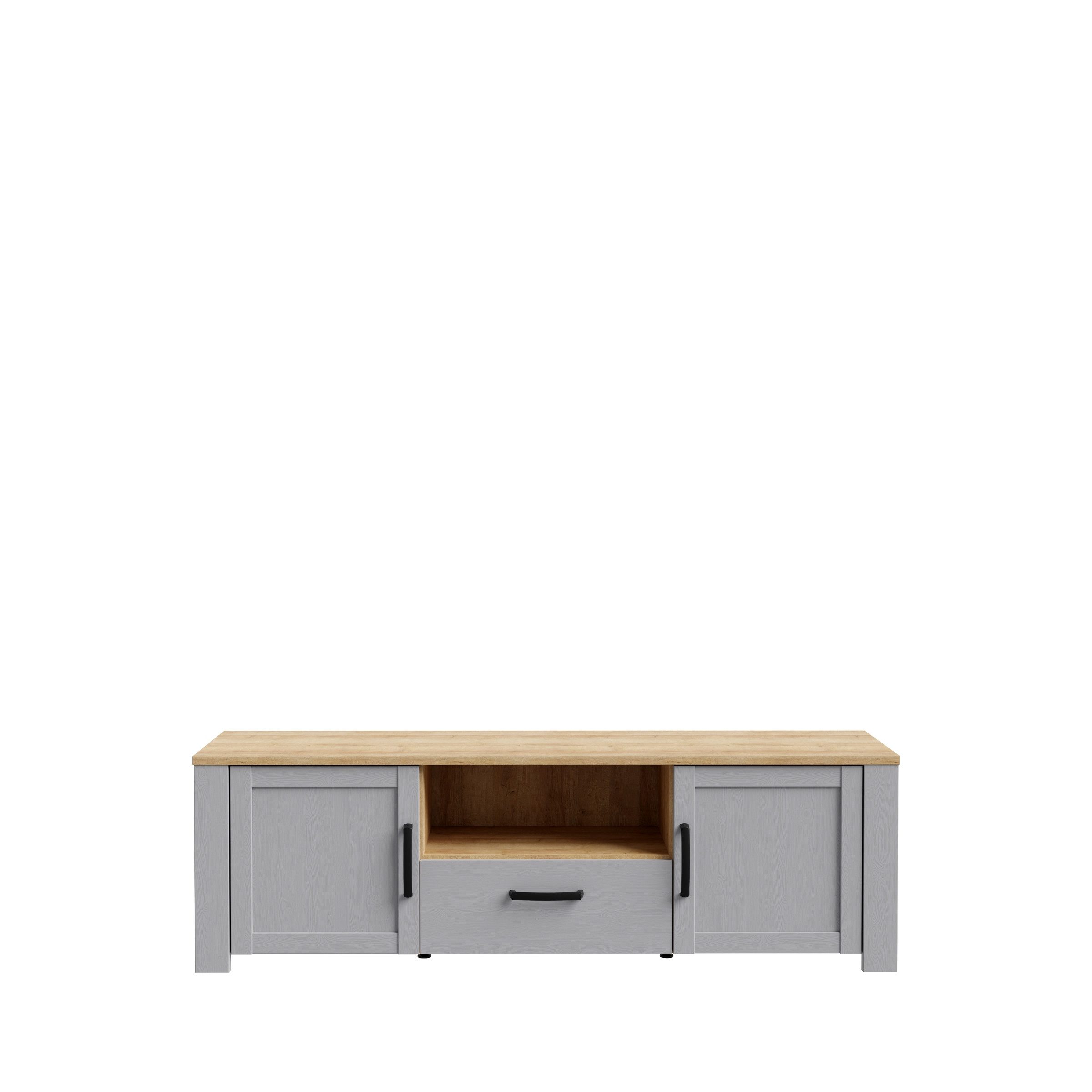 freiraum Lowboard BOHOL, 2 Türen, 1Schub, Riviera Eiche / Eiche grau - 166,1x51,8x42cm (BxHxT)