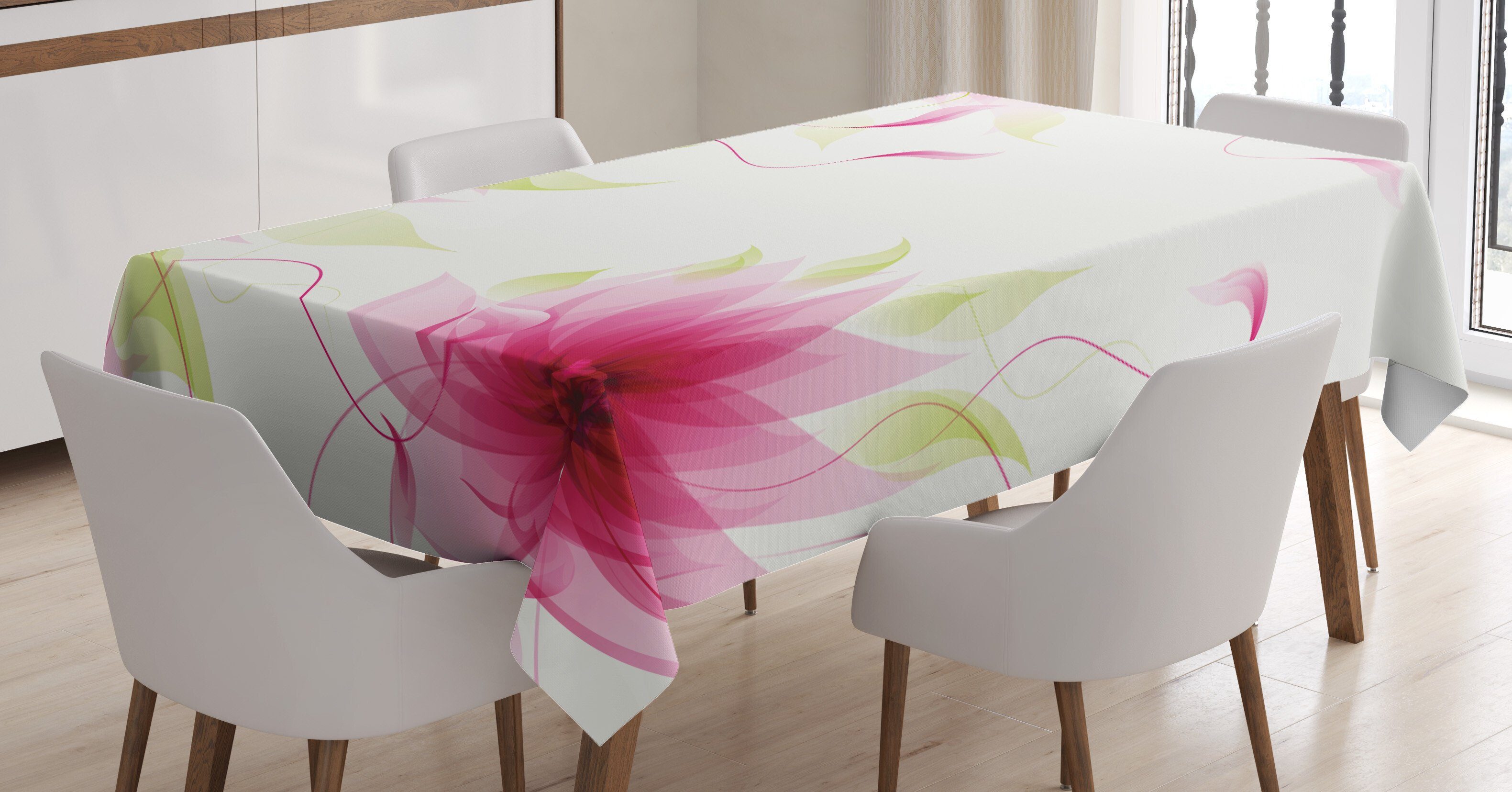 Abakuhaus Tischdecke Farbfest Waschbar Für den Außen Bereich geeignet Klare Farben, Blume Zusammenfassung natürlichen Lotus