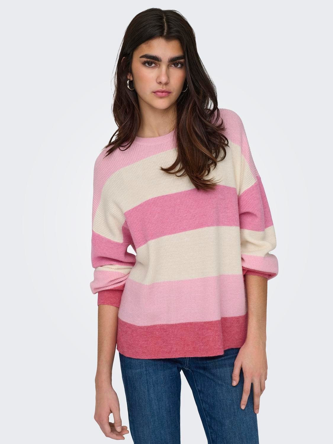 ONLY Strickpullover ONLATIA L/S STRIPE PULLOVER KNT NOOS