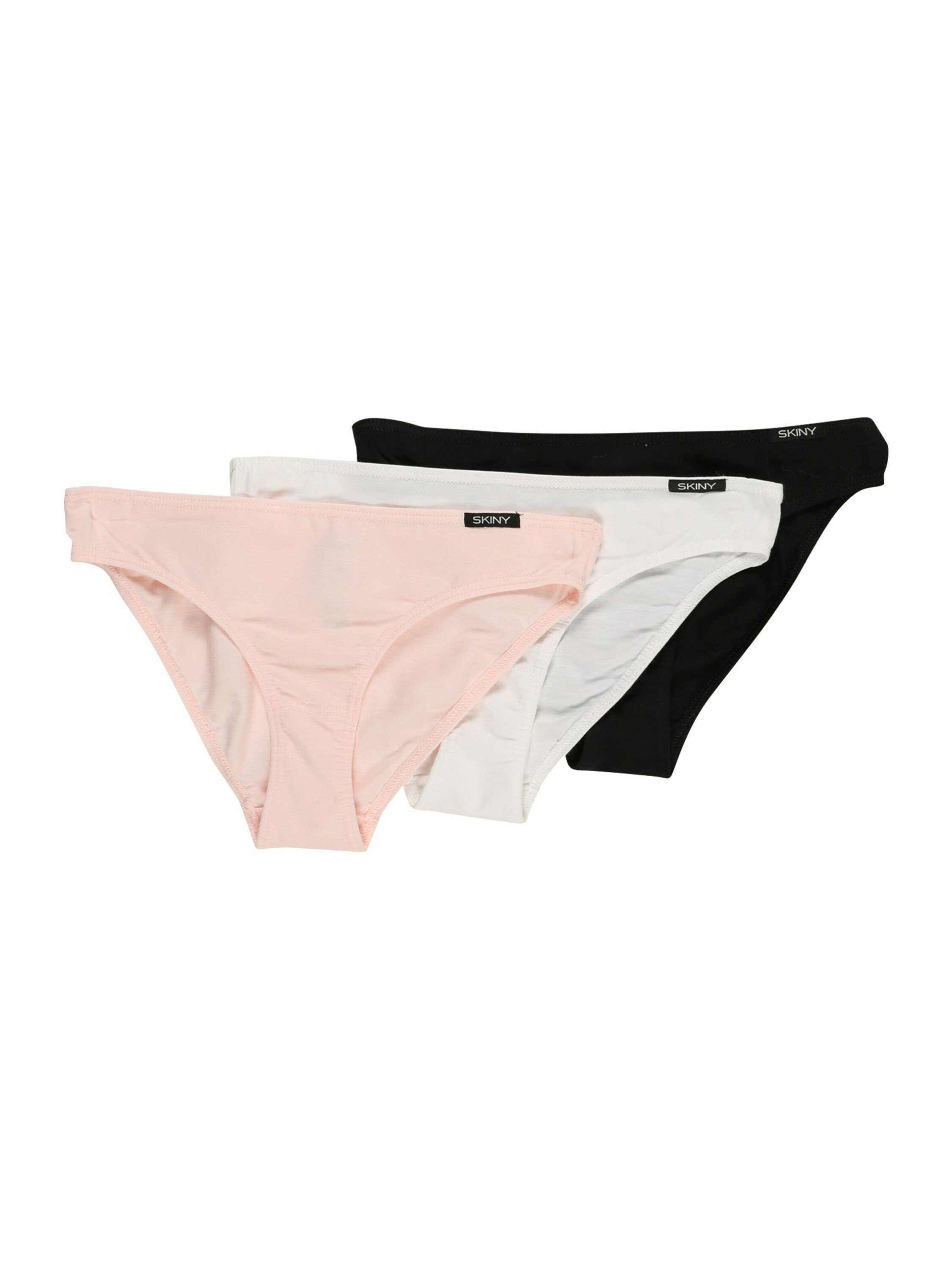 Details Plain/ohne Rosa/Weiß/Schwarz Skiny Panty (3-St)