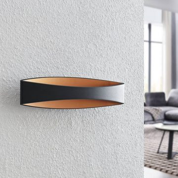 Arcchio LED Wandleuchte Jelle, LED-Leuchtmittel fest verbaut, warmweiß, Modern, Aluminium, Eisen, Schwarz, gold, 1 flammig, inkl.