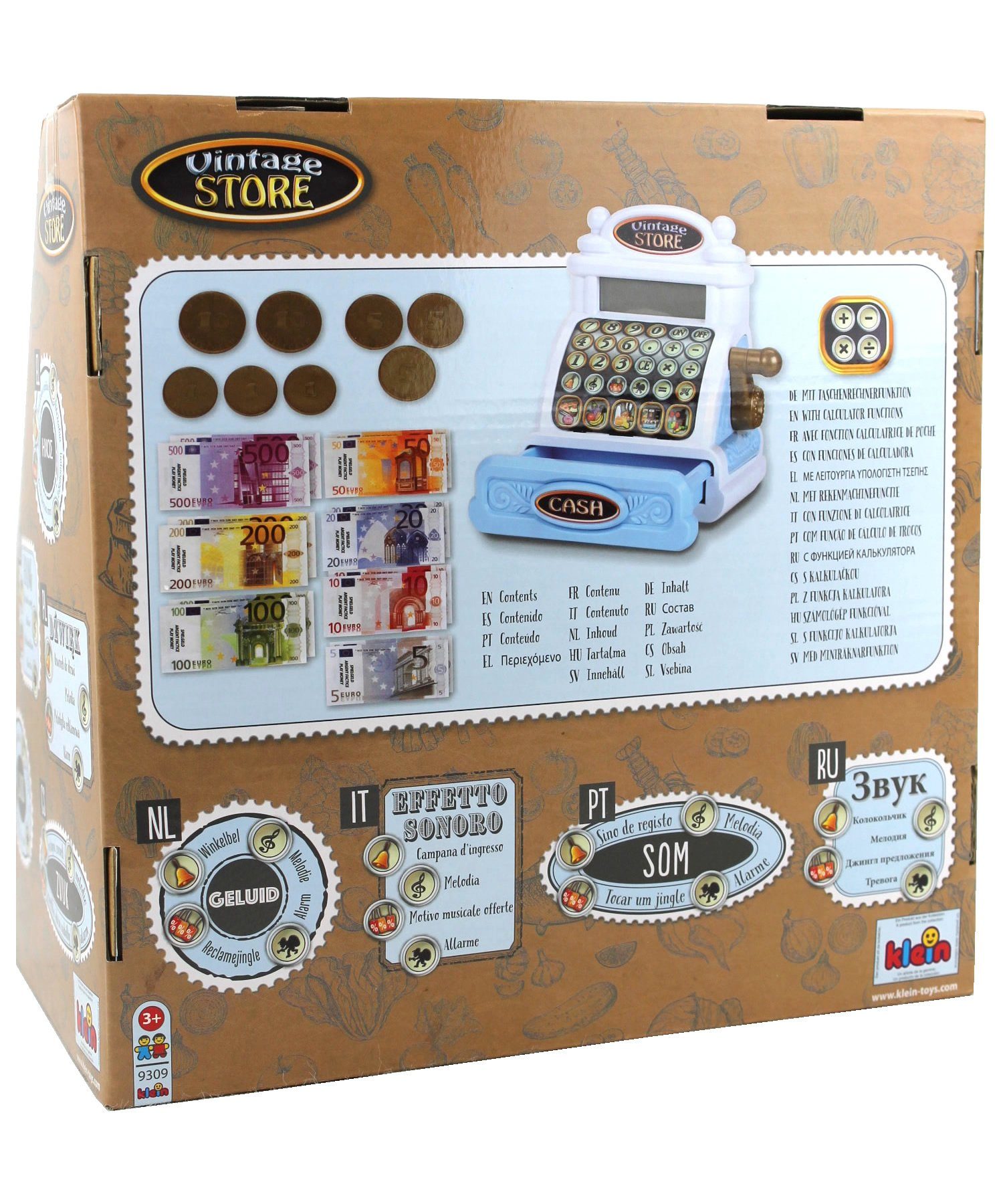Theo Klein Spielkasse 9309 Elektronische Vintagekasse mit Spielgeld
