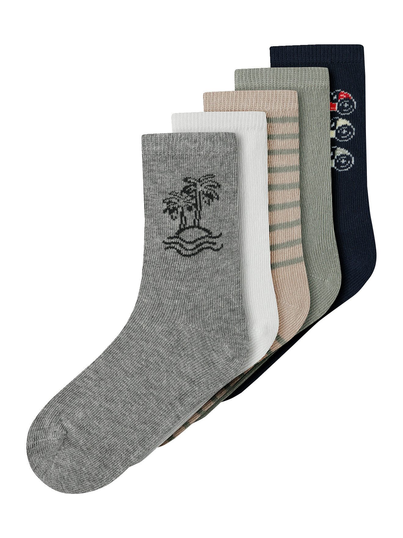 Name It Socken Socken 5er-Pack Ringel Motive Jungen