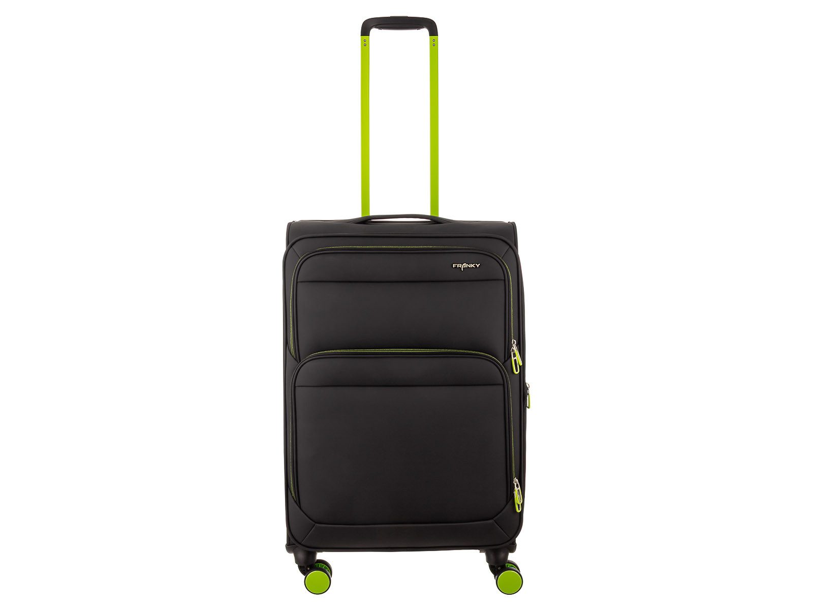 Franky Weichgepäck-Trolley Koffer Gr. M Reisegepäck T27-B Spinner 65er mit Dehnfalte, 4 Doppellenkrollen Rollen, Dehnfalte TSA Schloss