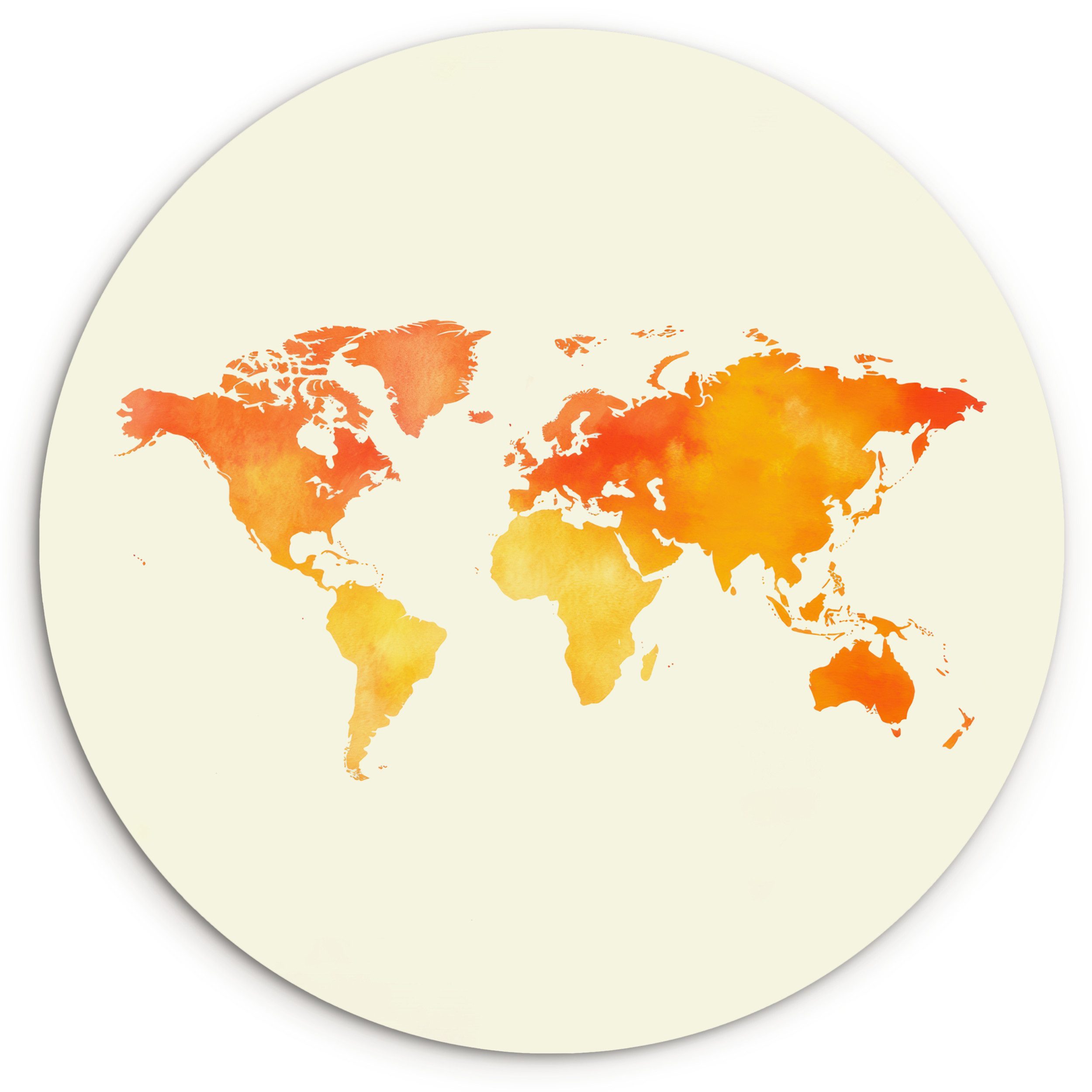 MuchoWow Gemälde Weltkarte - Orange - günstig online kaufen