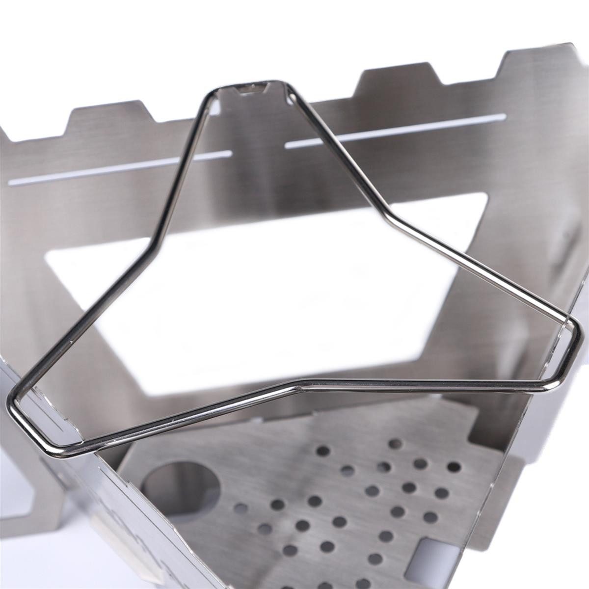 FireMaple Holzkohlegrill Steckbarer Outdoor-Feuergrill aus Edelstahl mit Topfständer, Einzelartikel, steckbar, robust, kompakt