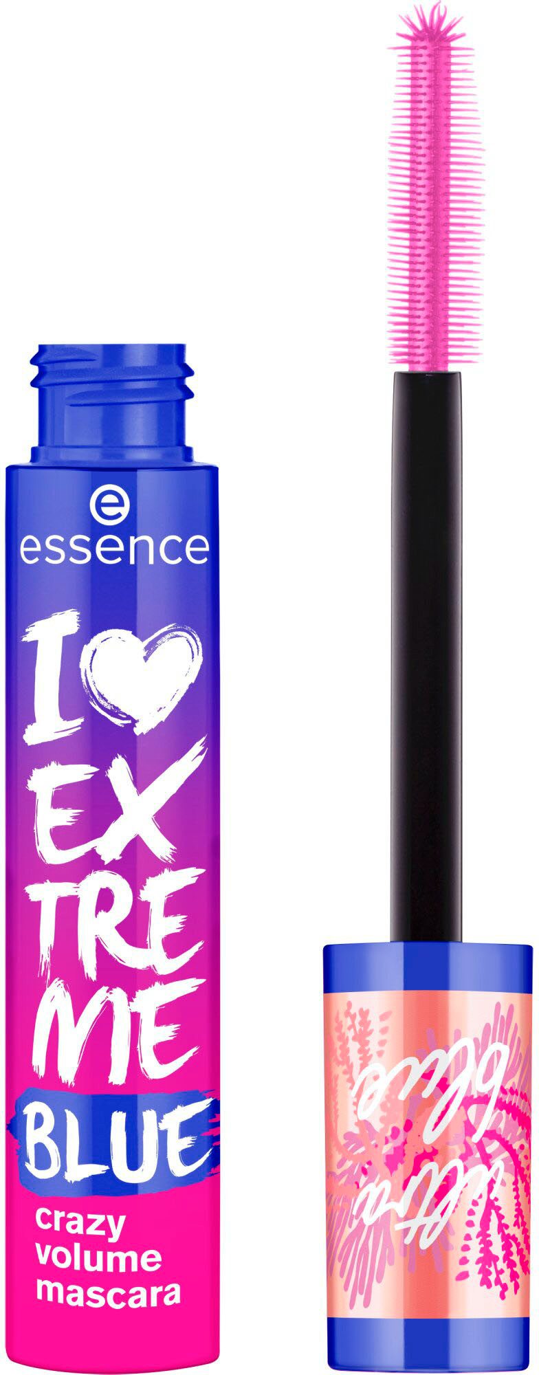 Essence Mascara live LIFE in CORAL I LOVE EXTREME BLUE crazy volume mascara, 3-tlg., mit extra Volumen