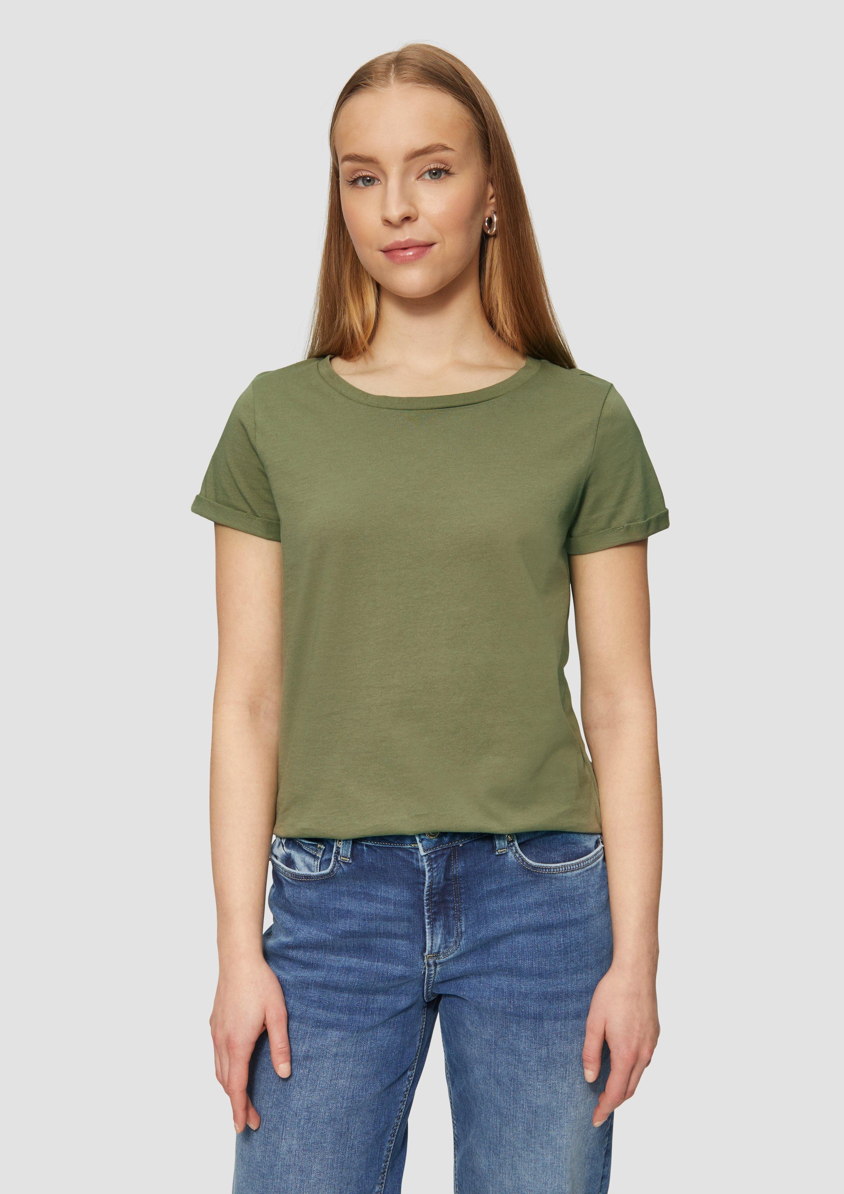 QS Kurzarmshirt Jerseyshirt mit Crew Neck günstig online kaufen