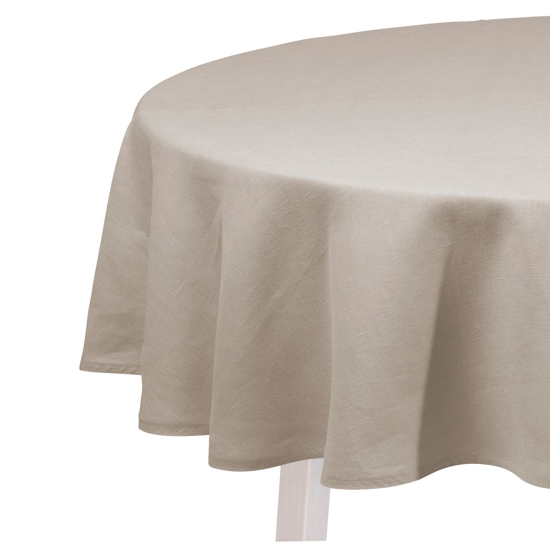 PICHLER Tischdecke Leinenuni uni Tischdecke rund 1er Set 0 x 170 cm PURE Kreis sand (1-tlg), Tischdecke Tischläufer Fest Feier Kommunion