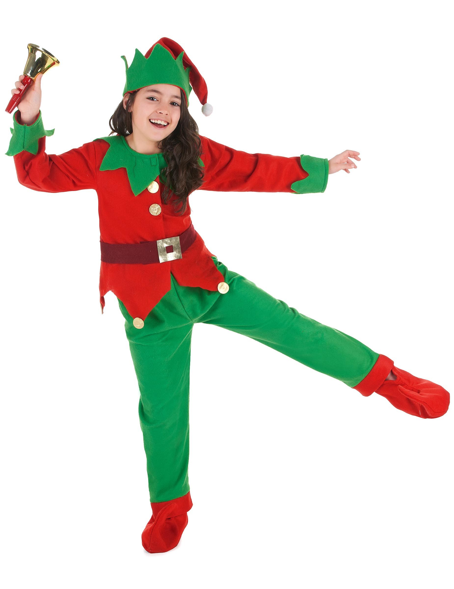 JADEO Kostüm Weihnachtself Kostüm für Kinder rot-grün