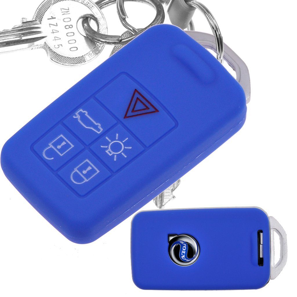 Auto Schlüssel Silikon Schutz Hülle + Schlüsselband Grau Kompatibel mit VW  Passat B8 Arteon Skoda Kodiaq 3 Tasten KEYLESS SMARTKEY