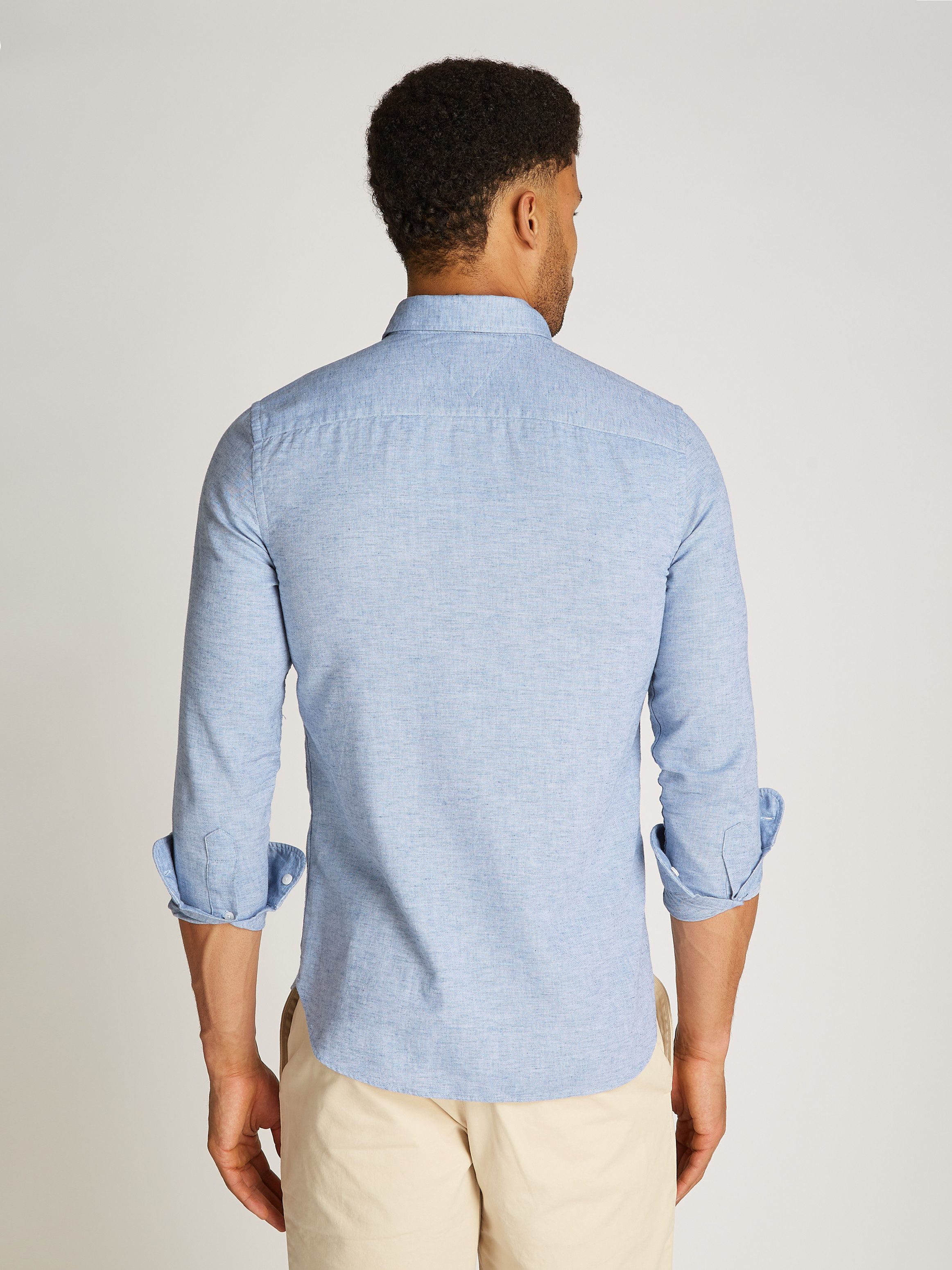 Tommy Hilfiger Langarmhemd BRUSHED LINEN SOLID günstig online kaufen