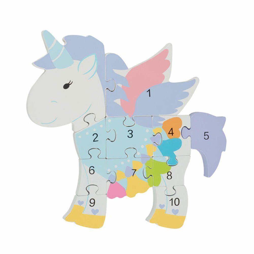 Nici Konturenpuzzle Zahlenpuzzle Einhorn, 11 Puzzleteile