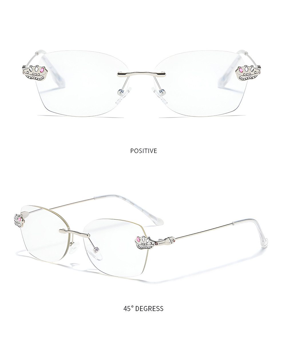 PACIEA Lesebrille Damen Herren Randlos Metall Anti Blaulicht Mode