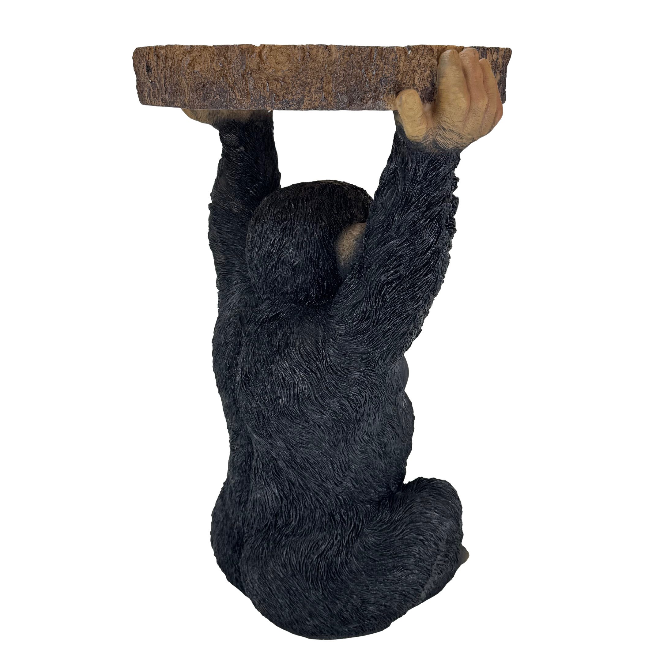 Online-Fuchs Beistelltisch Affe mit runder Baumscheibe in Holz Optik - Outdoor geeignet! (53 cm hoch, Deko Figuren), als Nachttisch, Sofatisch oder Gartentisch einsetzbar