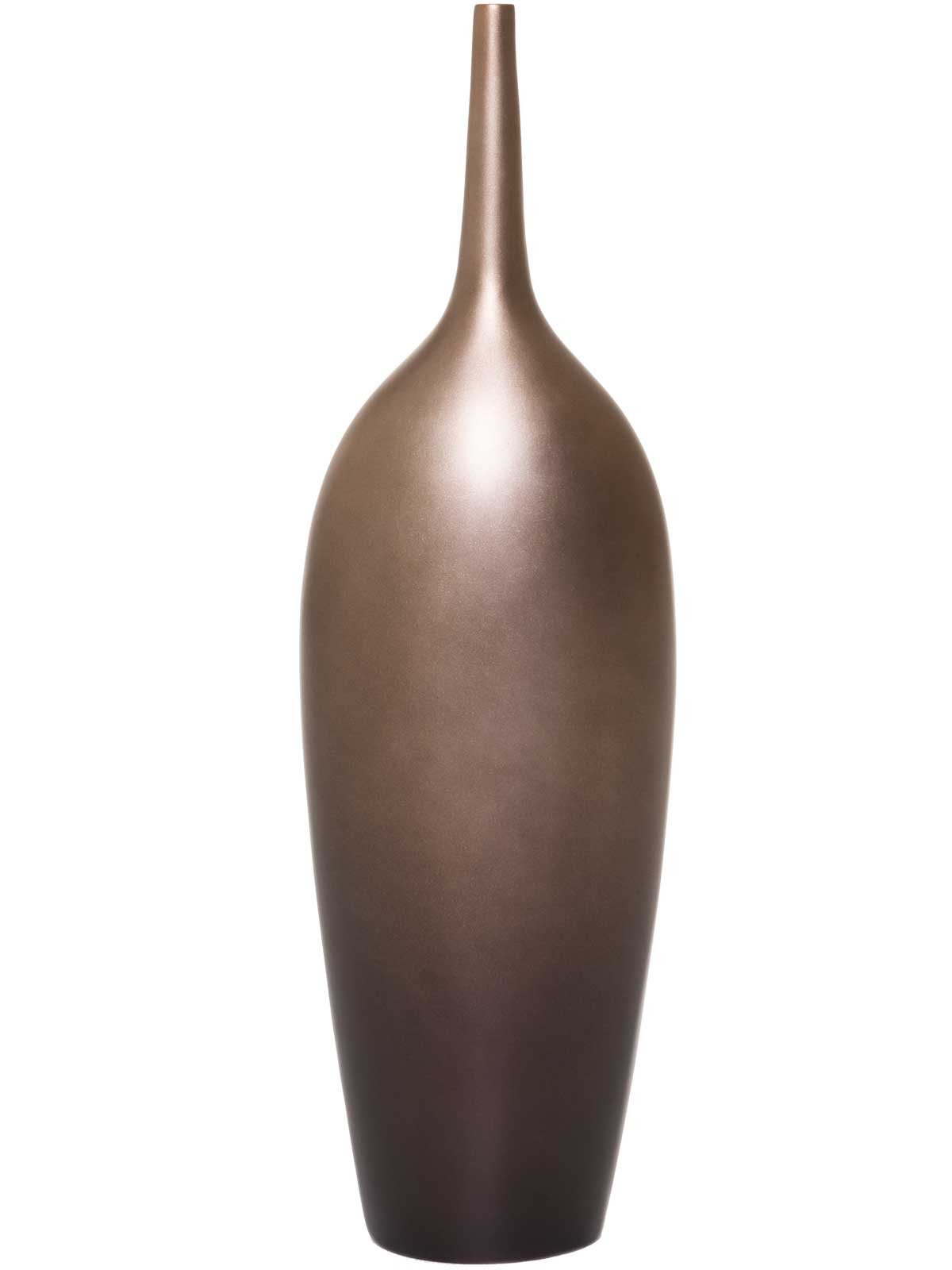 VIVANNO Bodenvase Fiberglas DELGADO Rund - Bronze Matt (1 St), 17x14x58 cm günstig online kaufen