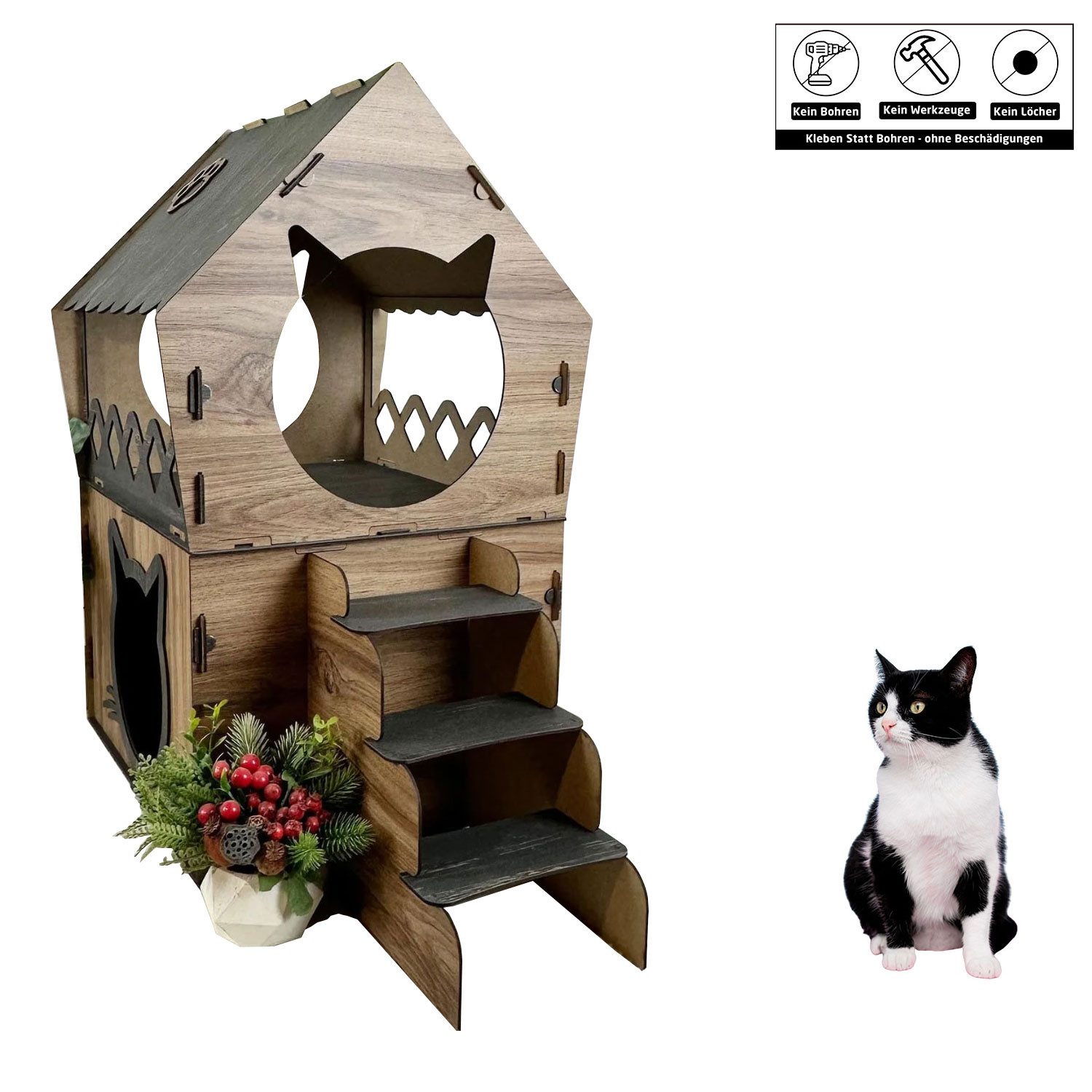 Jungengel Katzenliege XL Katzenhaus Katzenhäuschen Katzenhütte günstig online kaufen