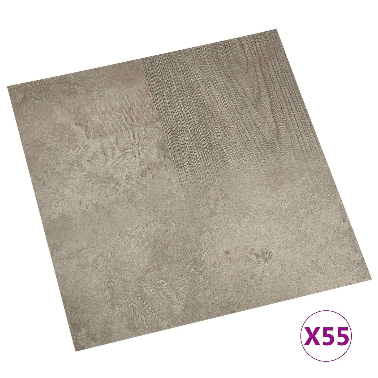 vidaXL Vinyllaminat 5,11 mÂ² Selbstklebende Bodenplanken 55er Set Grau 5,11 m² VinylPVC