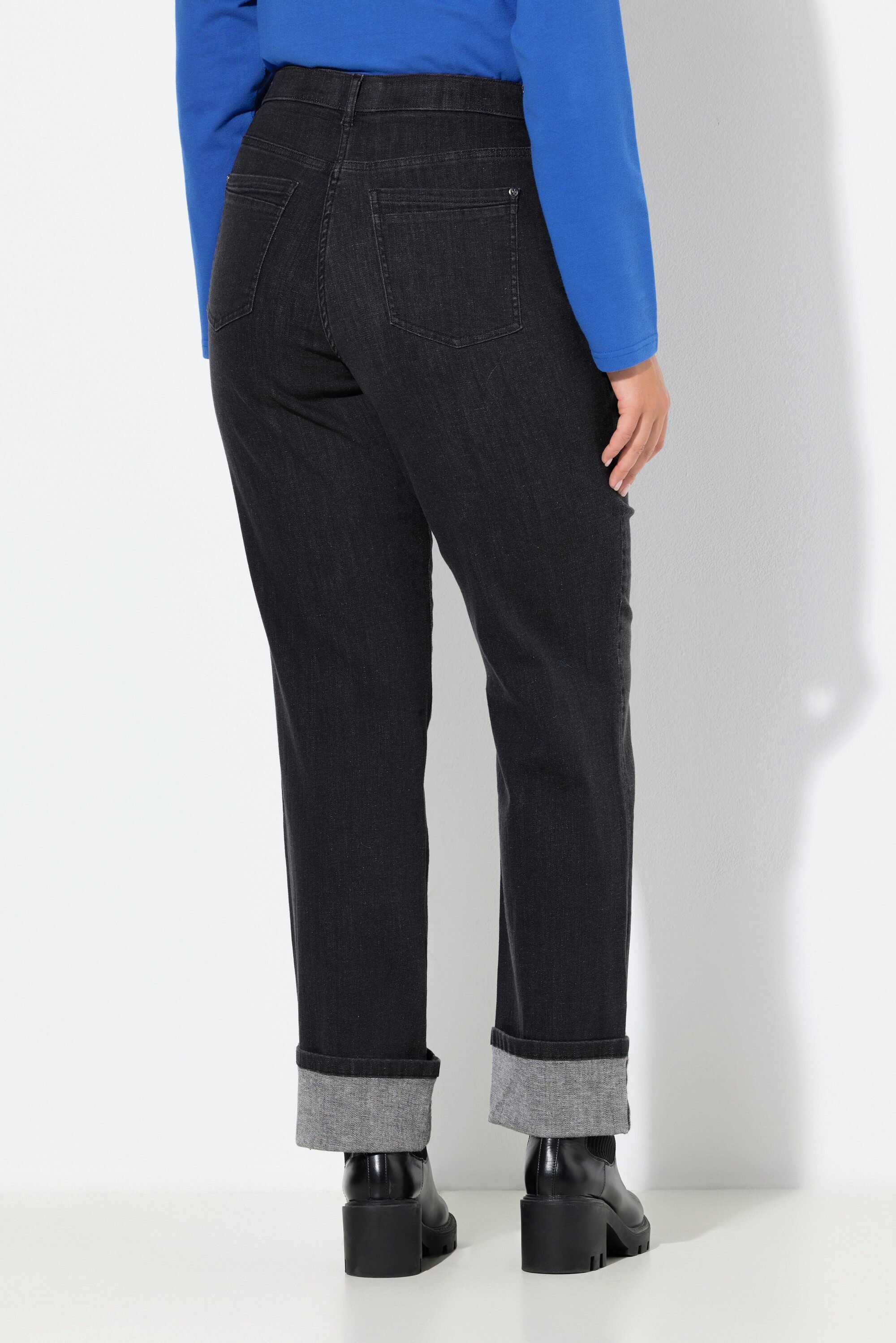 Ulla Popken Regular-fit-Jeans Jeans Mandy weites Bein Ziersteine Komfortbund