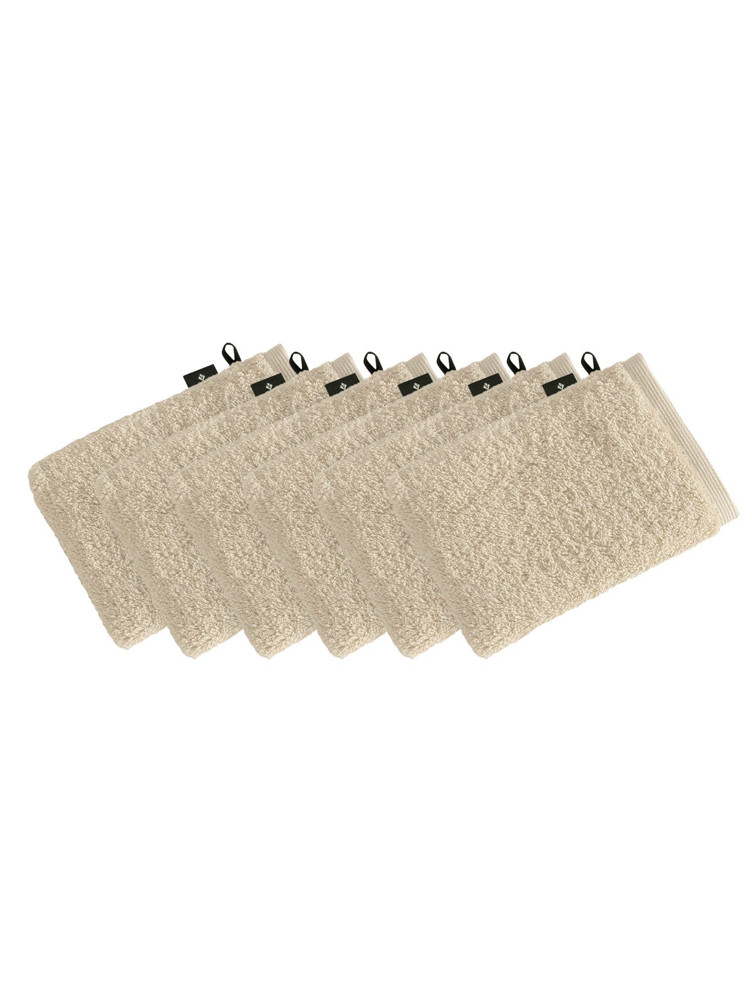 Vossen Waschhandschuh 6er Pack Waschhandschuh 22 x 16 cm High Line, Webfrottier (Spar-Set, 6-St)