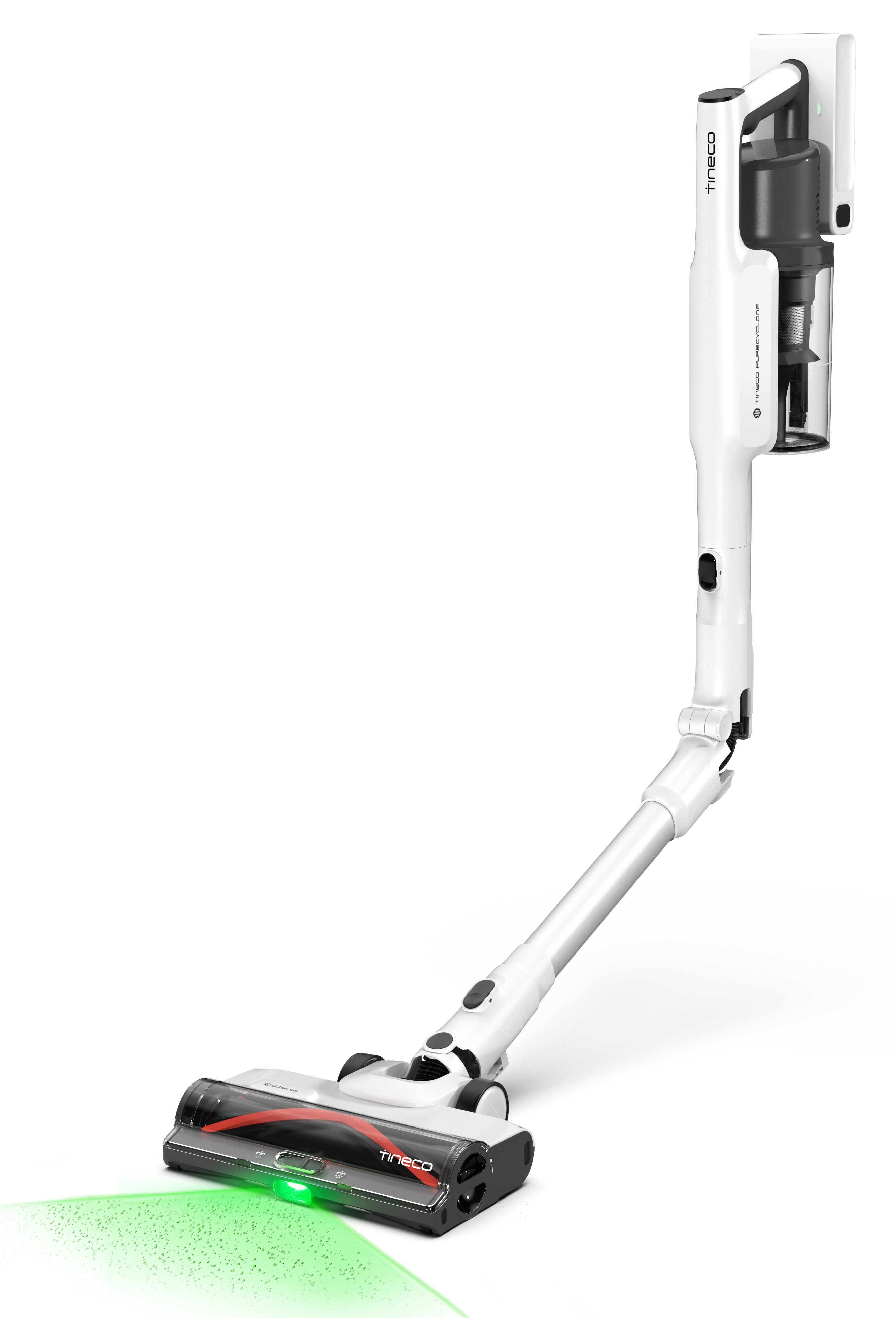 Tineco Akku-Stielstaubsauger Pure One A50S, Effektiv gegen Tierhaare, flexibles Saugrohr, 60 Min, 500 W, beutellos, Weitwinkel-Scheinwerfer, Zyklonfilter, 60Min Laufzeit, Akku wechselbar