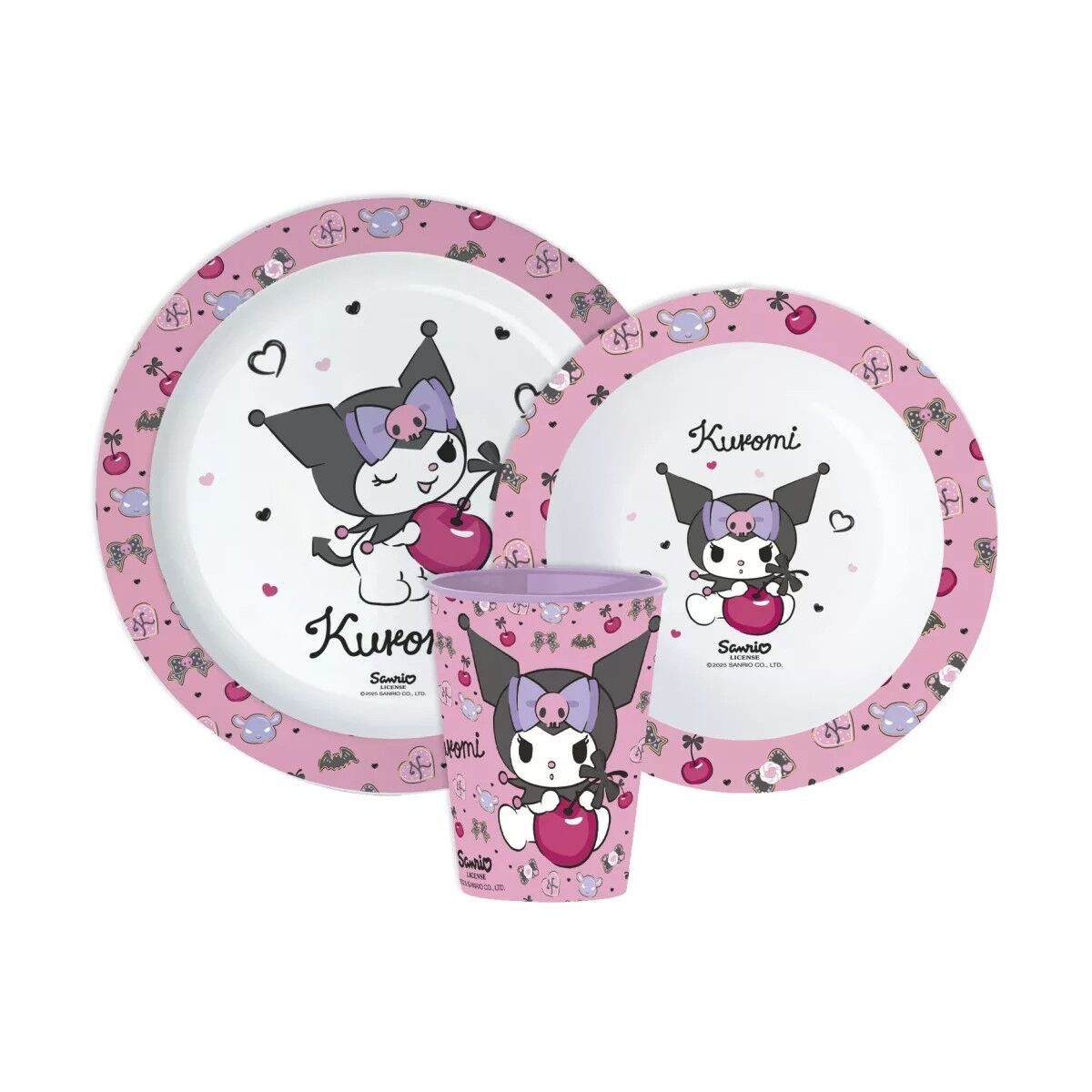 Hello Kitty Kindergeschirr-Set Hello Kitty Kuromi Geschirrset
