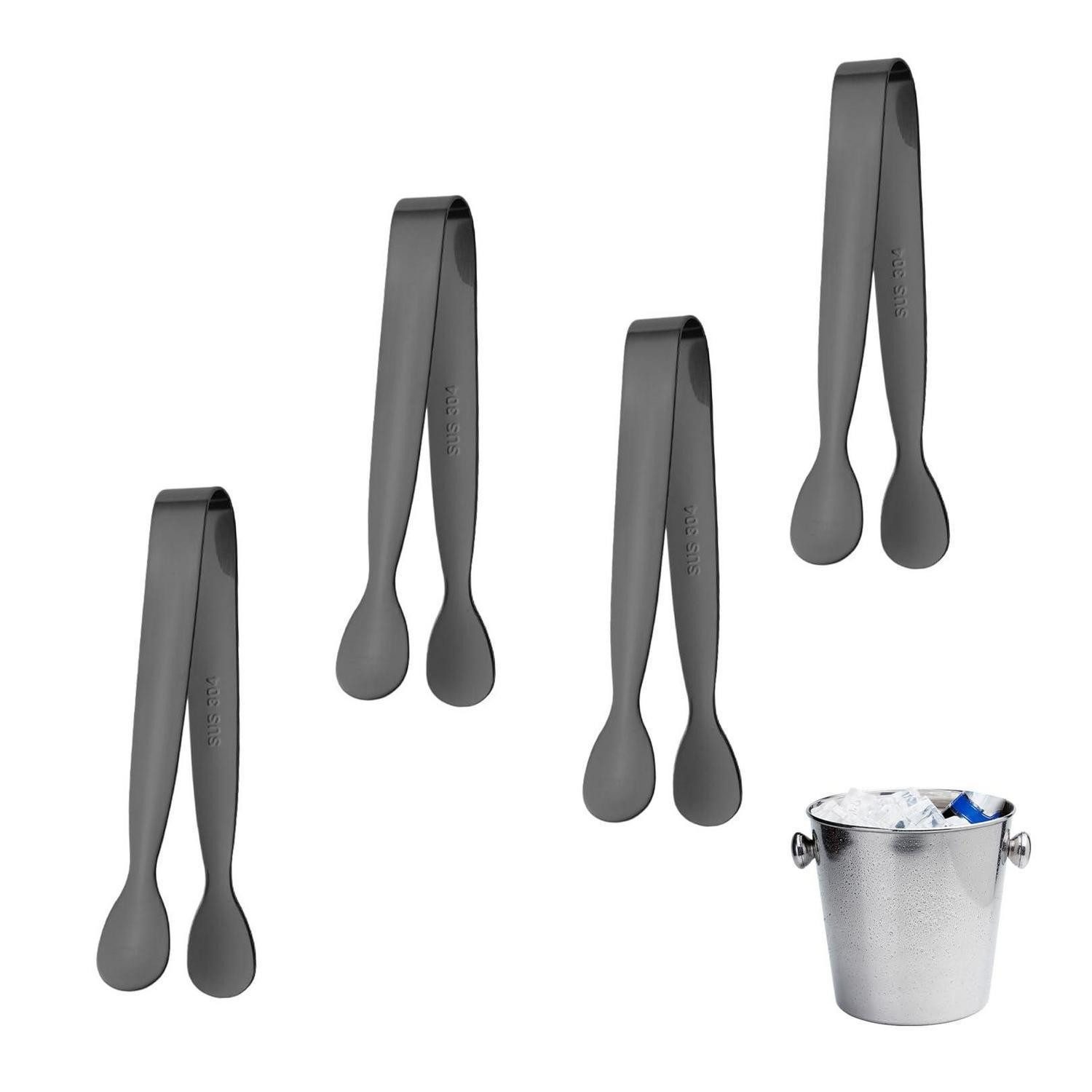 LuxusKollektion Zuckerzange 4 Stk Mini Zuckerzange Edelstahl