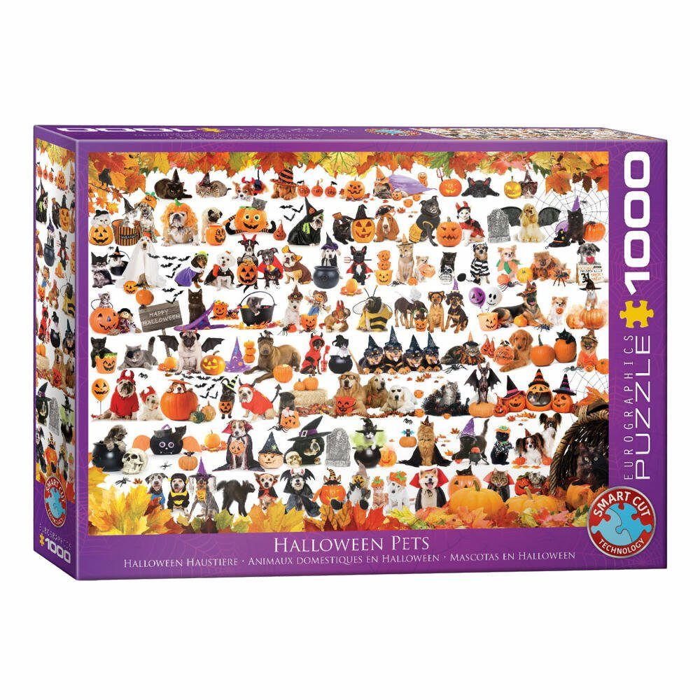Welpen Kätzchen, Halloween 1000 Puzzleteile und Puzzle EUROGRAPHICS