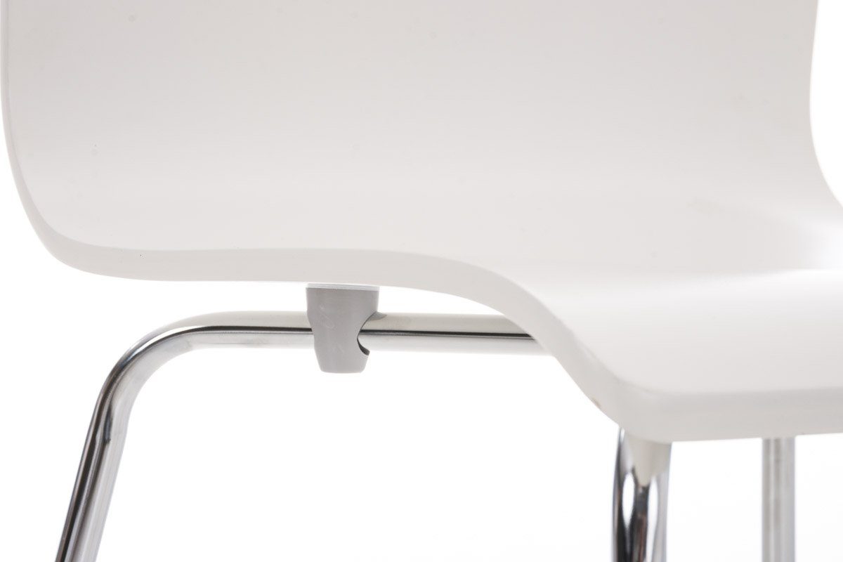 geformter Holz Messestuhl), - Gestell: ergonomisch TPFLiving - weiß Sitzfläche: Konferenzstuhl chrom - Metall Besucherstuhl Sitzfläche mit - Warteraumstuhl (Besprechungsstuhl Peppo