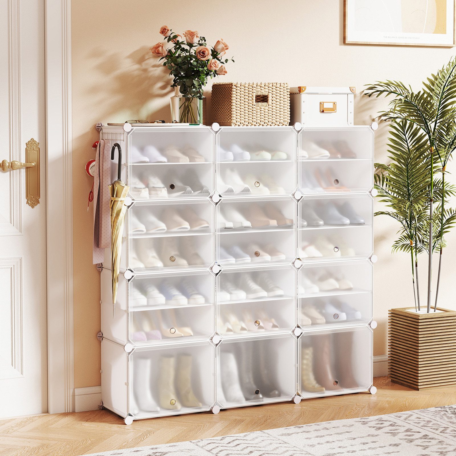 COSTWAY Schuhregal, Schuhschrank mit 12 Fächern günstig online kaufen