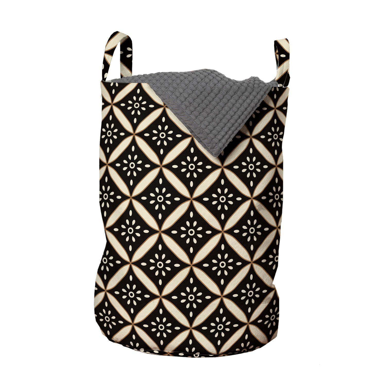 Abakuhaus Wäschesäckchen Wäschekorb mit für Kordelzugverschluss Folk-Muster Griffen Geometrisch Waschsalons, Antik Boho