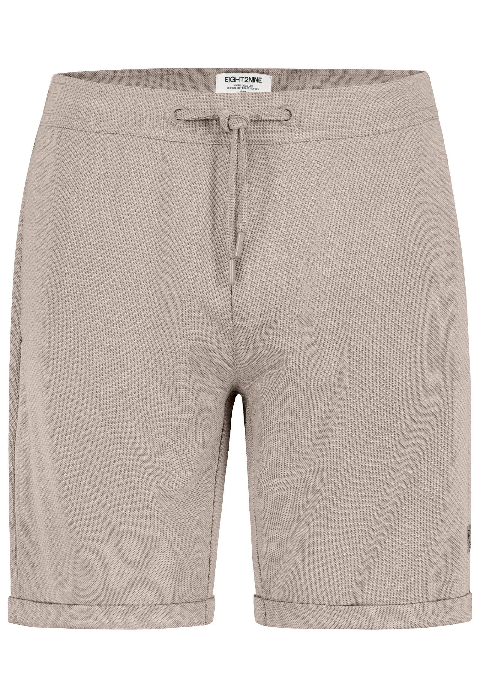Eight2Nine Sweatshorts Tunnelzug Bund Seitentaschen Regular Fit Modern Komfort für Herren (1-tlg) Normal Fit Einfarbig elastisch Kordelzug Casual-Style