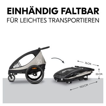 Hauck Fahrradkinderanhänger 2in1 Bike Trailer und Buggy Dryk Duo Plus, black, für 2 Kinder; inklusive Deichsel