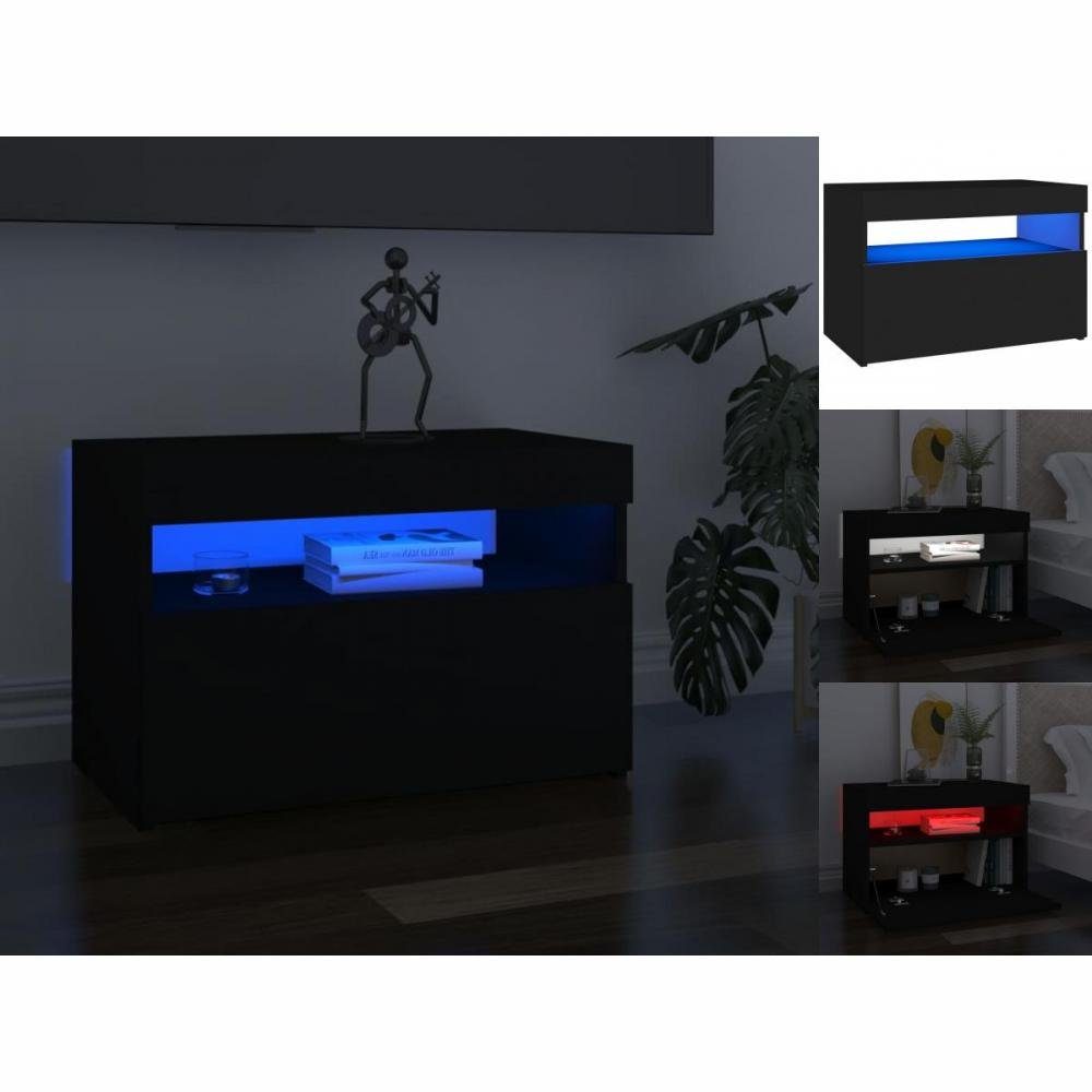 vidaXL TV-Schrank TV-Schrank 60x35x40 Schwarz cm Lowboard LED-Leuchten mit