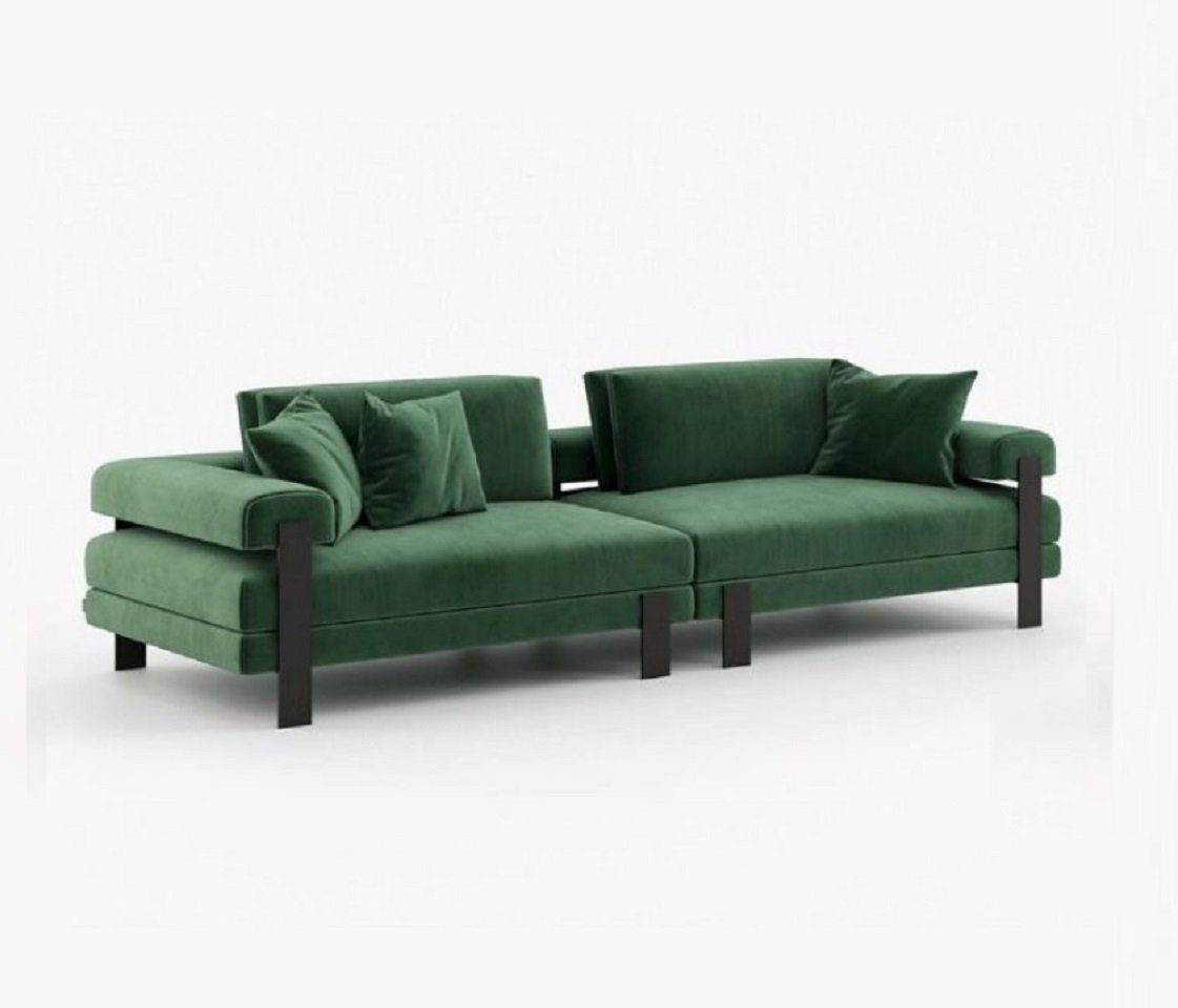 JVmoebel 2-Sitzer Grün Design Textil Modern Made Modern Sofa Sitzer Teile, 2 Zweisitzer, 1 Polster in Europe