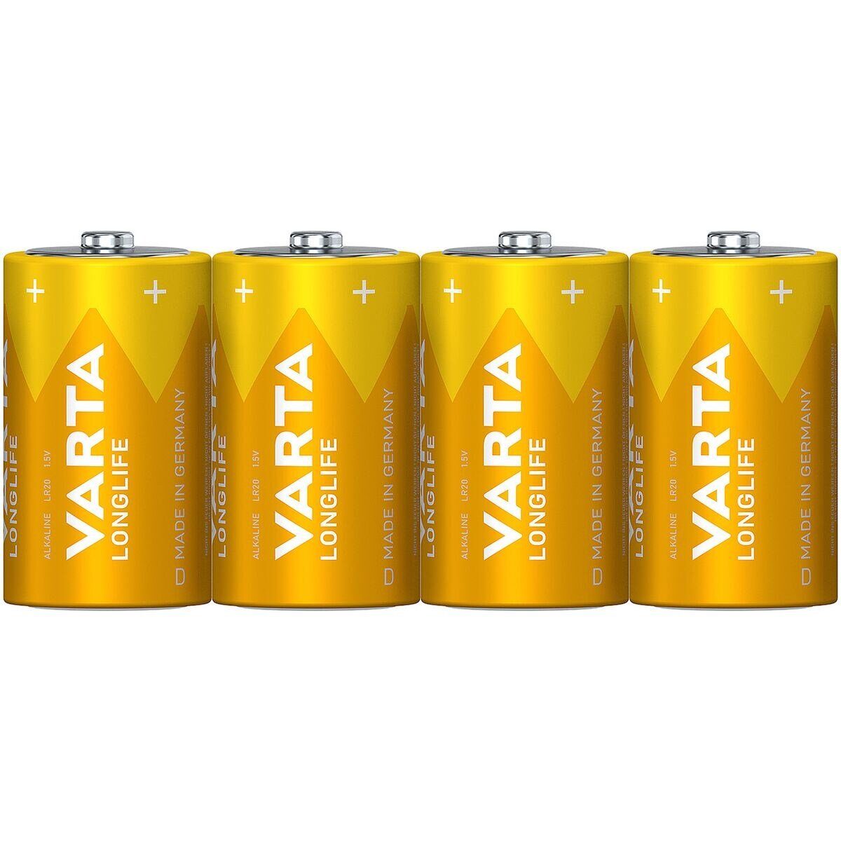VARTA LONGLIFE Batterie, (1.5 V, 4 Alkali Mono / / 1,5 St), V, LR20, D