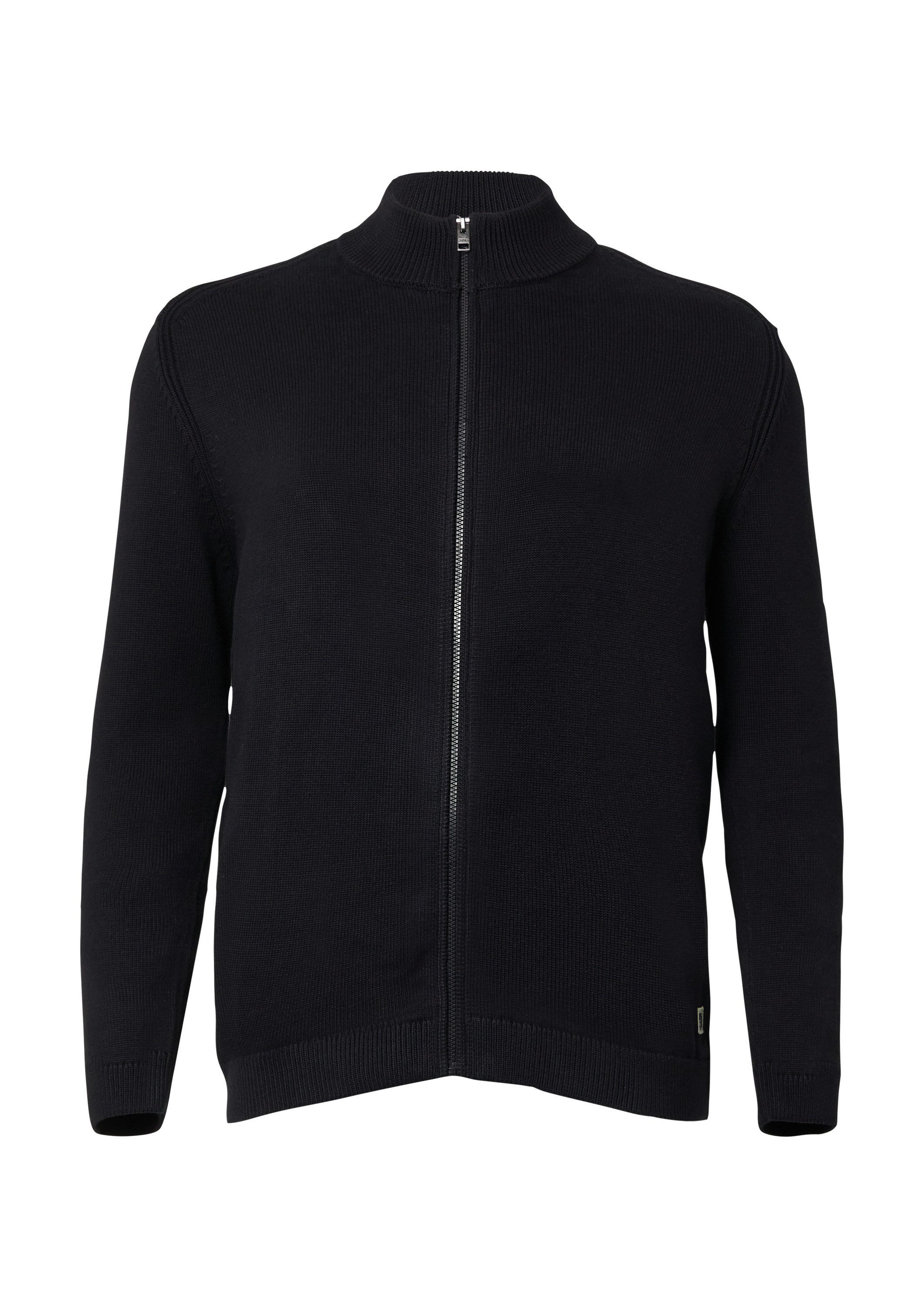 s.Oliver Cardigan Strickjacke Baumwoll-Strickjacke mit Stehkragen und Logo- günstig online kaufen