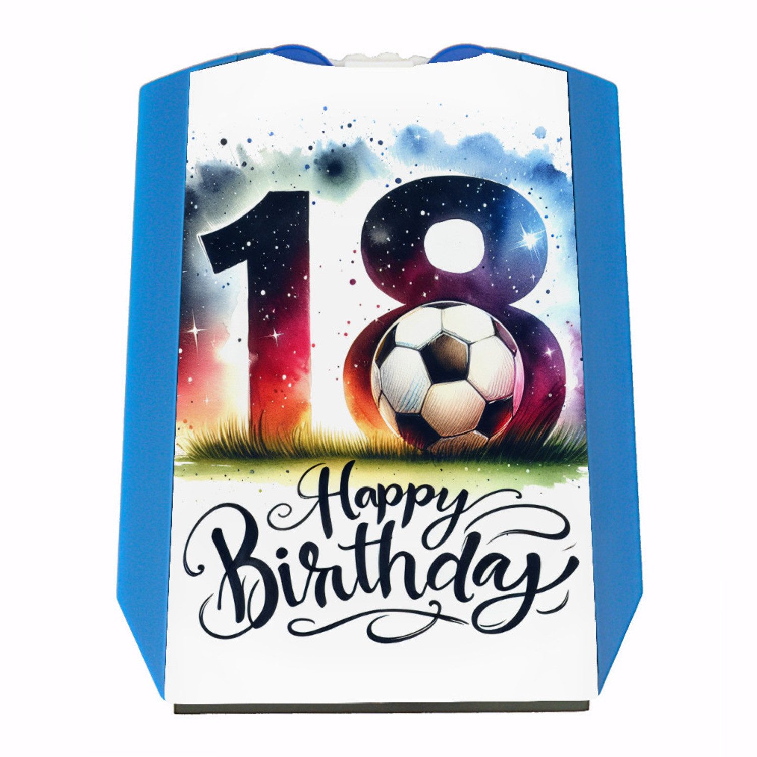 speecheese Parkscheibe 18. Geburtstag Fußball Parkscheibe mit Spruch Happy Birthday 18
