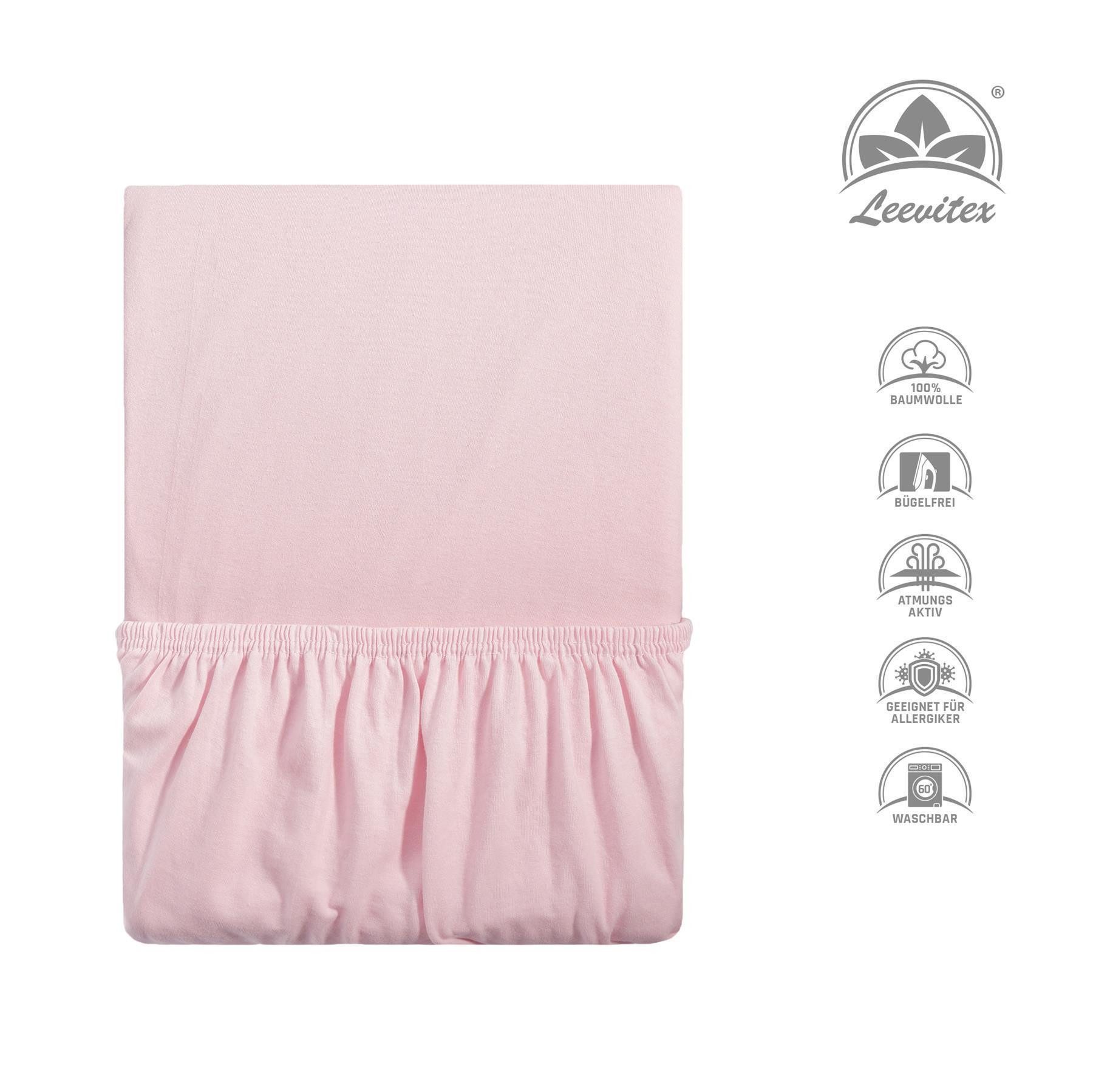 leevitex® Spannbettlaken Premium Spannbettlaken, 97% Mako-Jersey-Baumwolle günstig online kaufen
