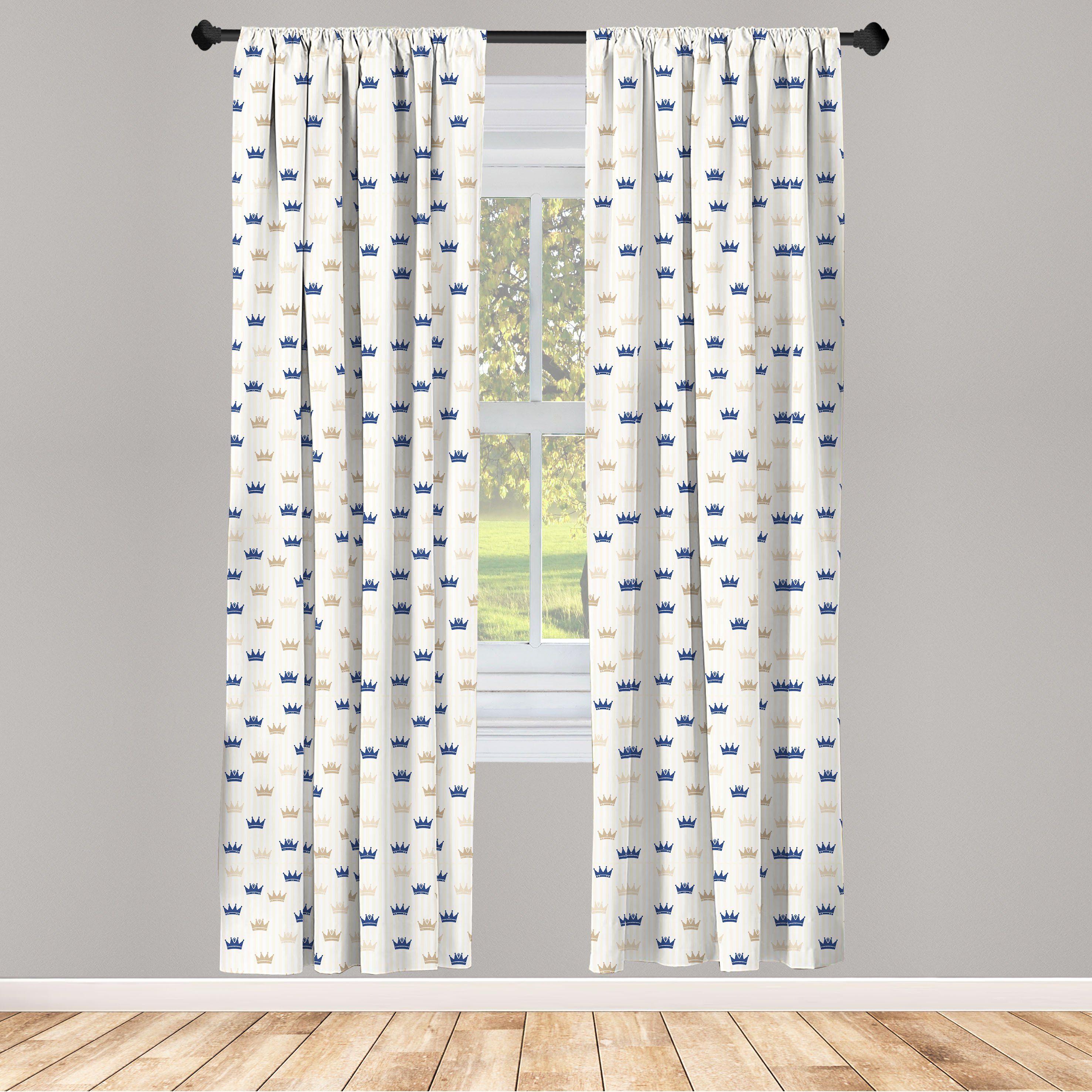 Gardine Vorhang für Wohnzimmer Schlafzimmer Dekor, Abakuhaus, Microfaser, Krone Lizenz Coronet Muster