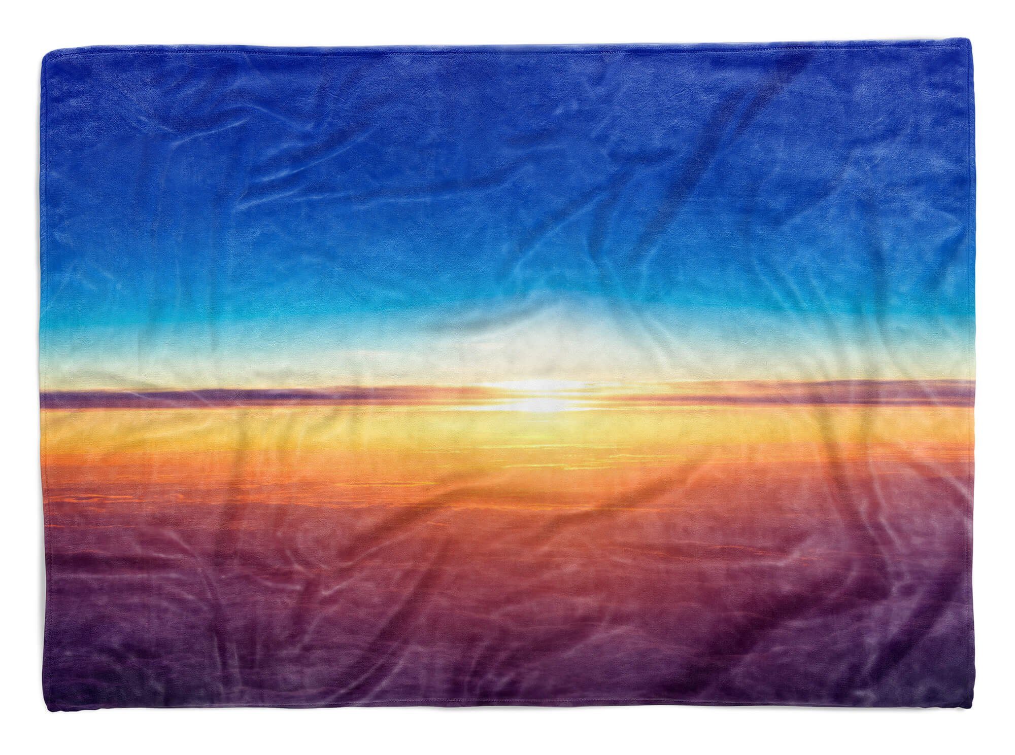 (1-St), mit den Handtuch Wolken Handtuch Handtücher Art Strandhandtuch Hi, über Sinus Baumwolle-Polyester-Mix Saunatuch Kuscheldecke Fotomotiv