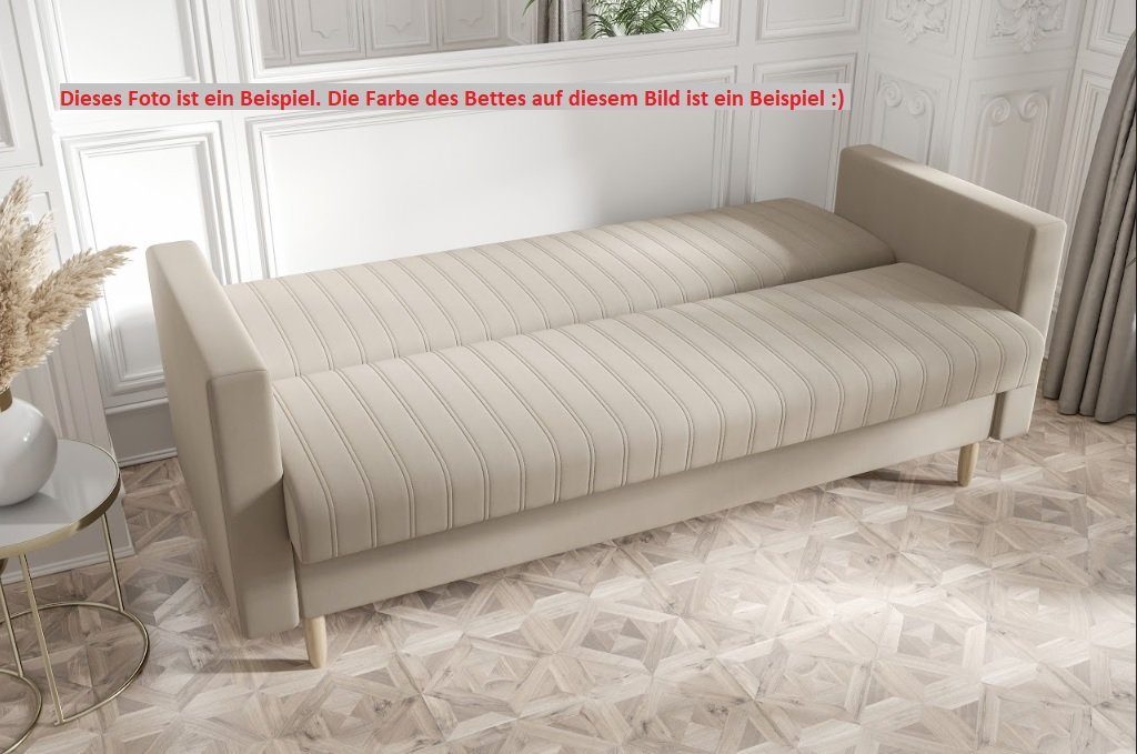 pressiode Sofa Schlafsofa, COUCH Türkis Schlaffunktion und PLUS MELISA 216cm Bettkasten mit