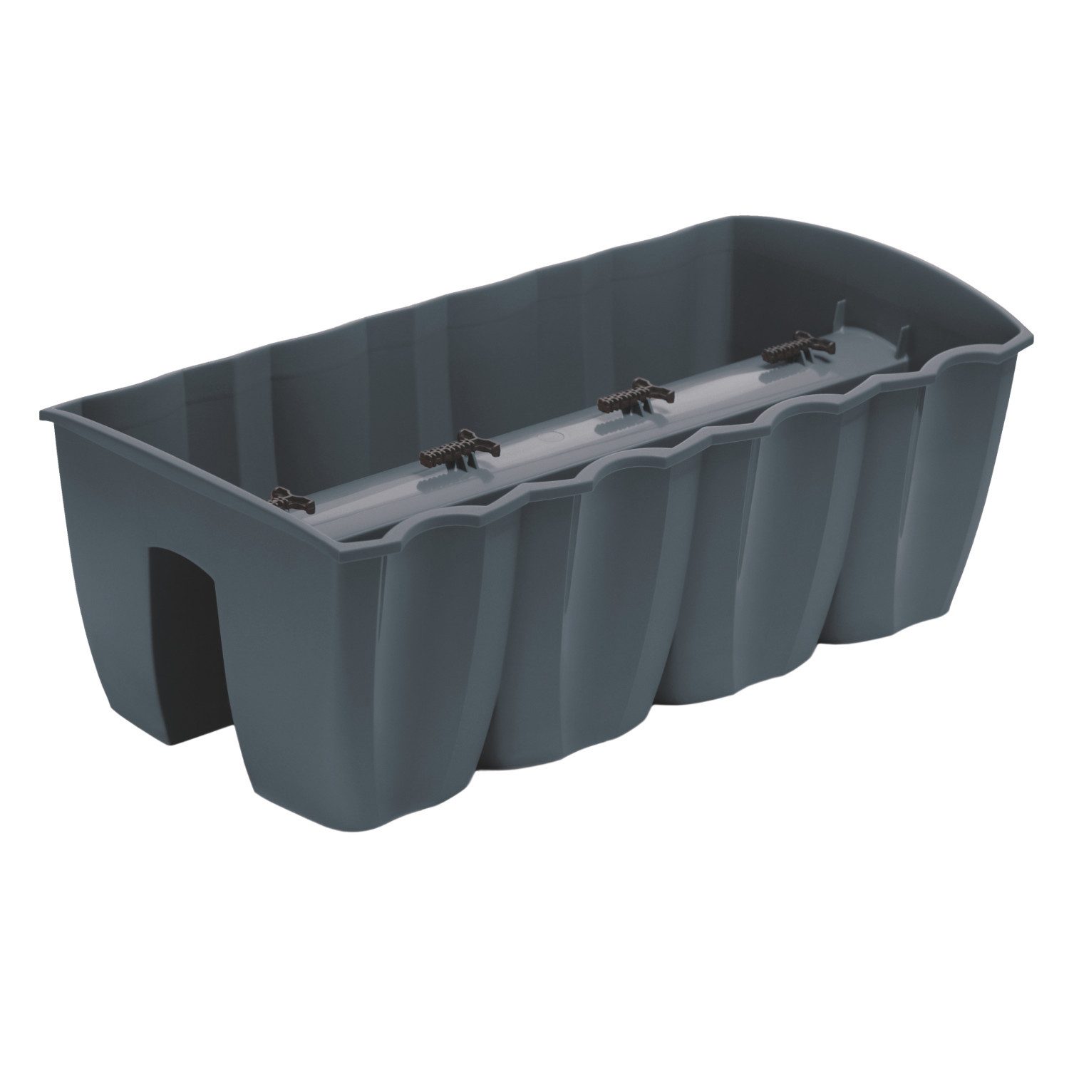 Prosperplast TERRA Pflanzkübel – 44 Liter, 80x34,4x32 Cm, Anthrazit, Aus Kunststoff, Für Balkon & Garten
