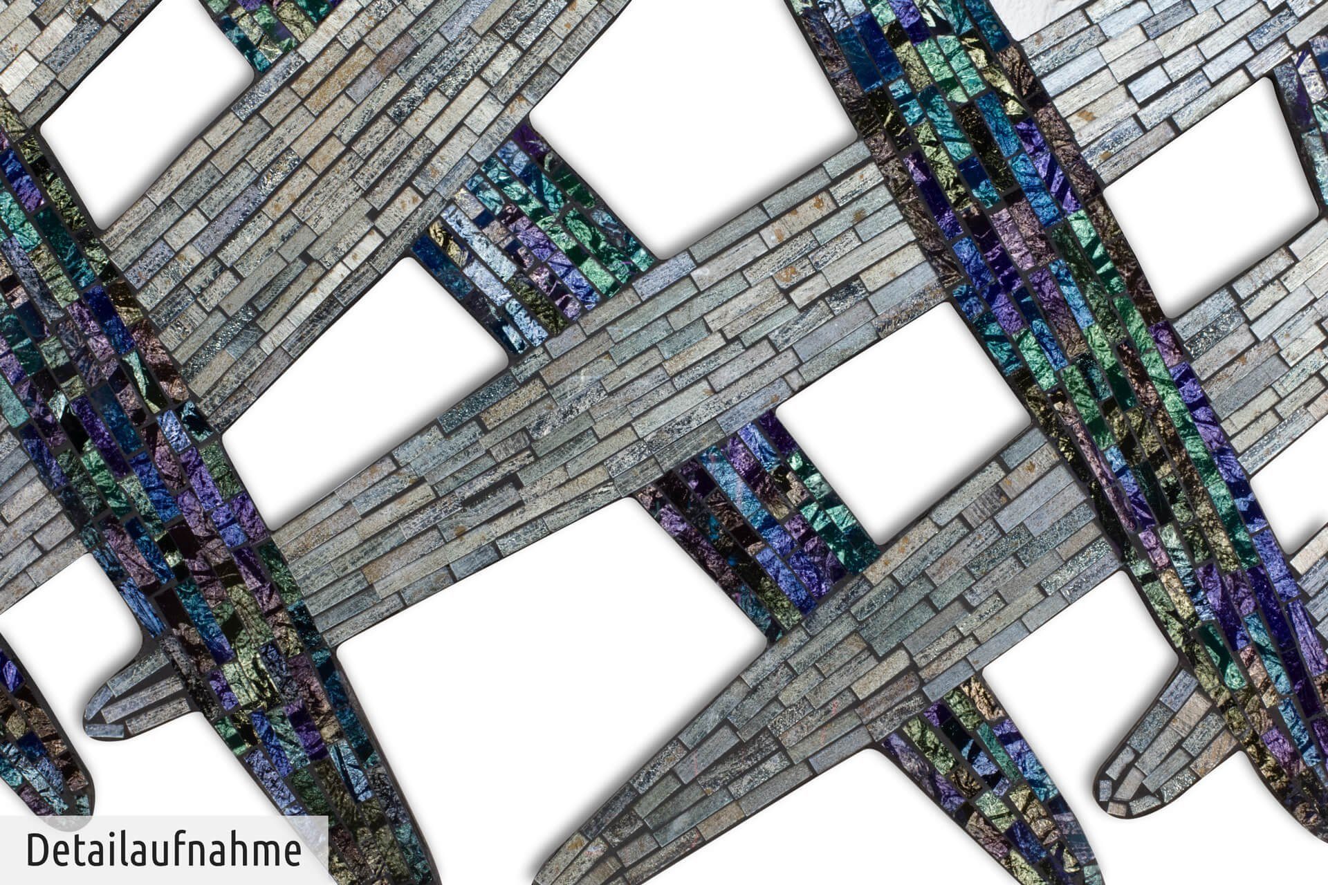 KUNSTLOFT cm, Mosaik Glas Wandbild Feine Wandrelief Verflechtungen aus 114x62 handgefertiges