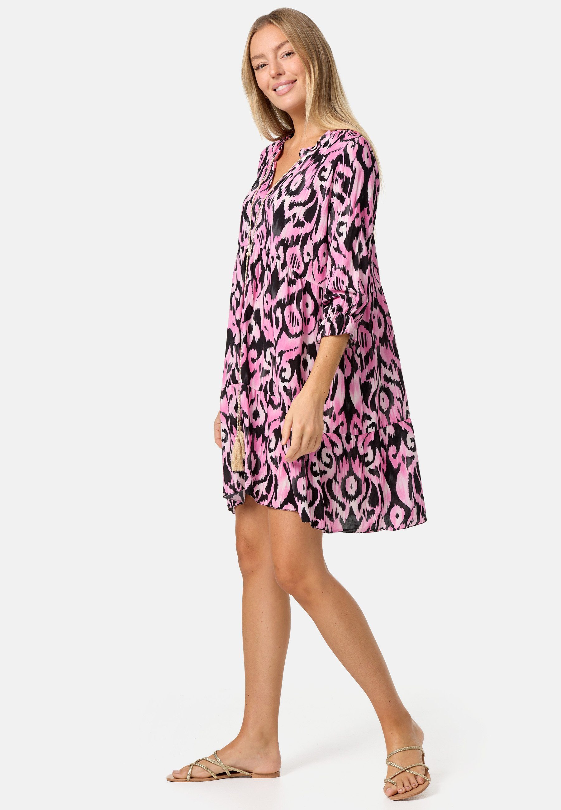 Rayshyne Tunikakleid PM-31 (Sommerkleid Jersey Strandkleid mit Muster in Einheitsgröße) – Bild 3 von 4
