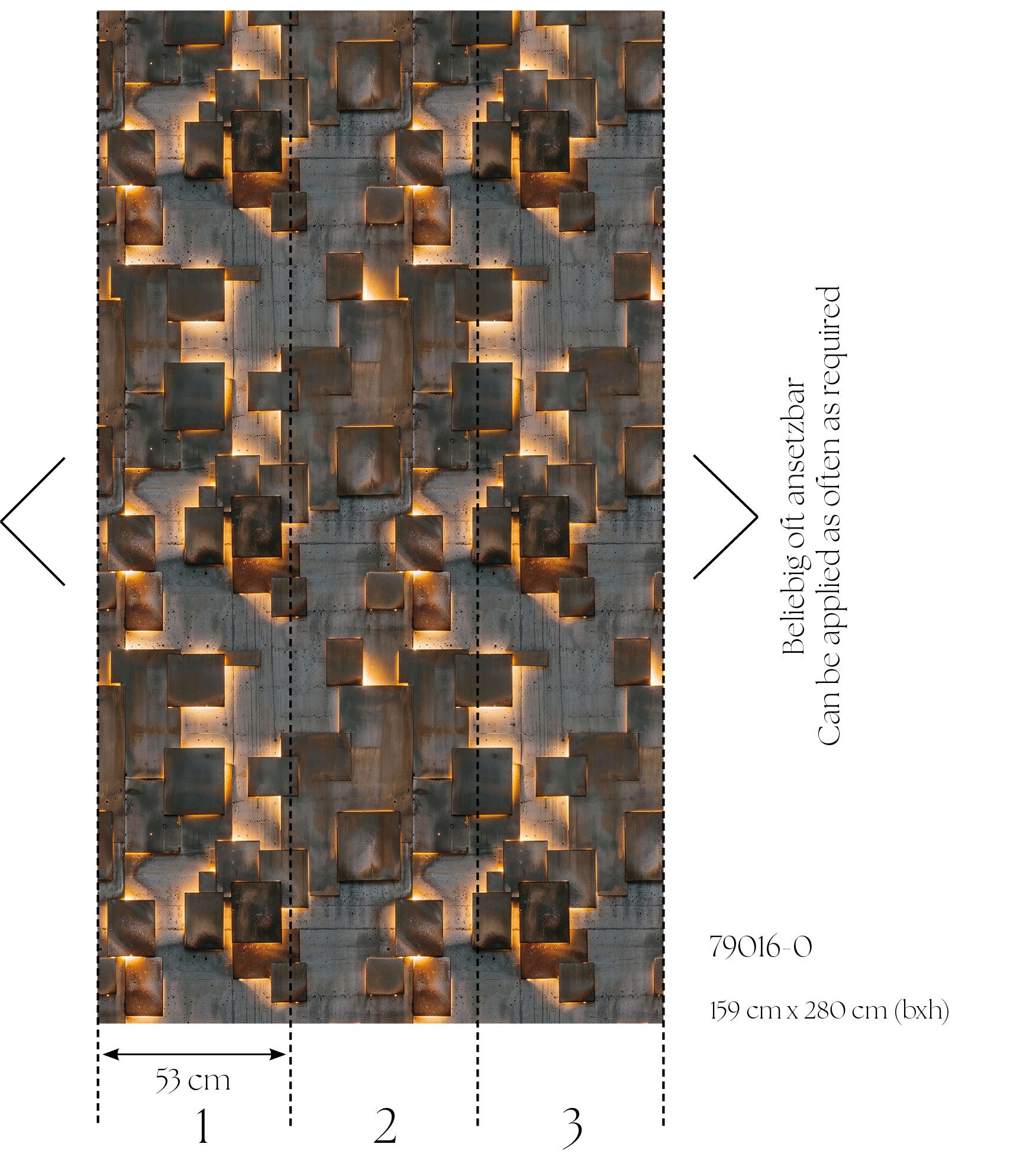 living walls Vliestapete Fototapete 3D-Würfel Betonoptik Rost erweiterbar, strukturiert, Motiv, (1 St)