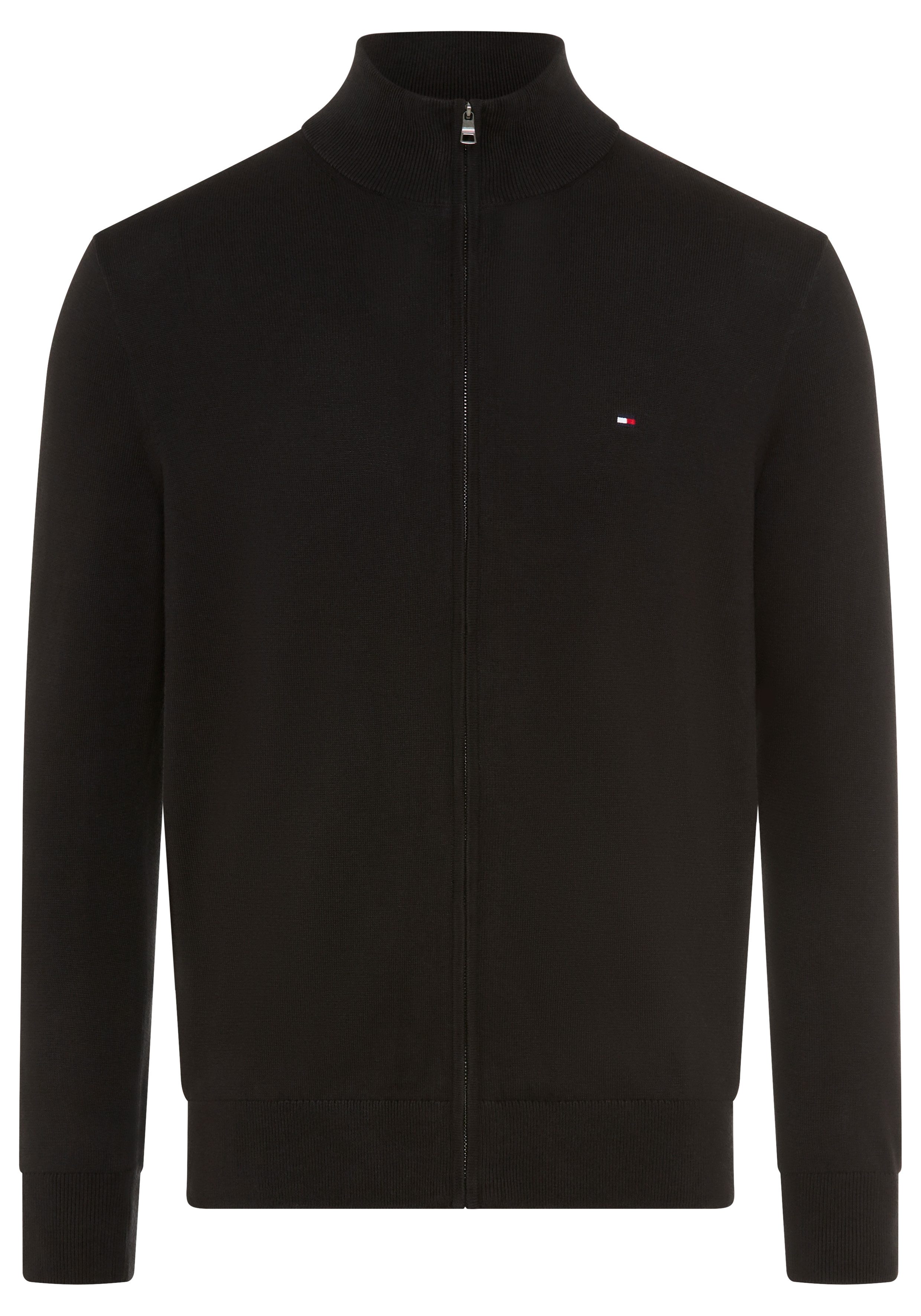 Tommy Hilfiger Strickjacke ESSENTIAL COTTON ZIP THRU mit Logostickerei günstig online kaufen