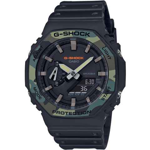 CASIO G-SHOCK Chronograph GA-2100SU-1AER, Quarzuhr, Armbanduhr, Herrenuhr, digital, bis 20 bar wasserdicht